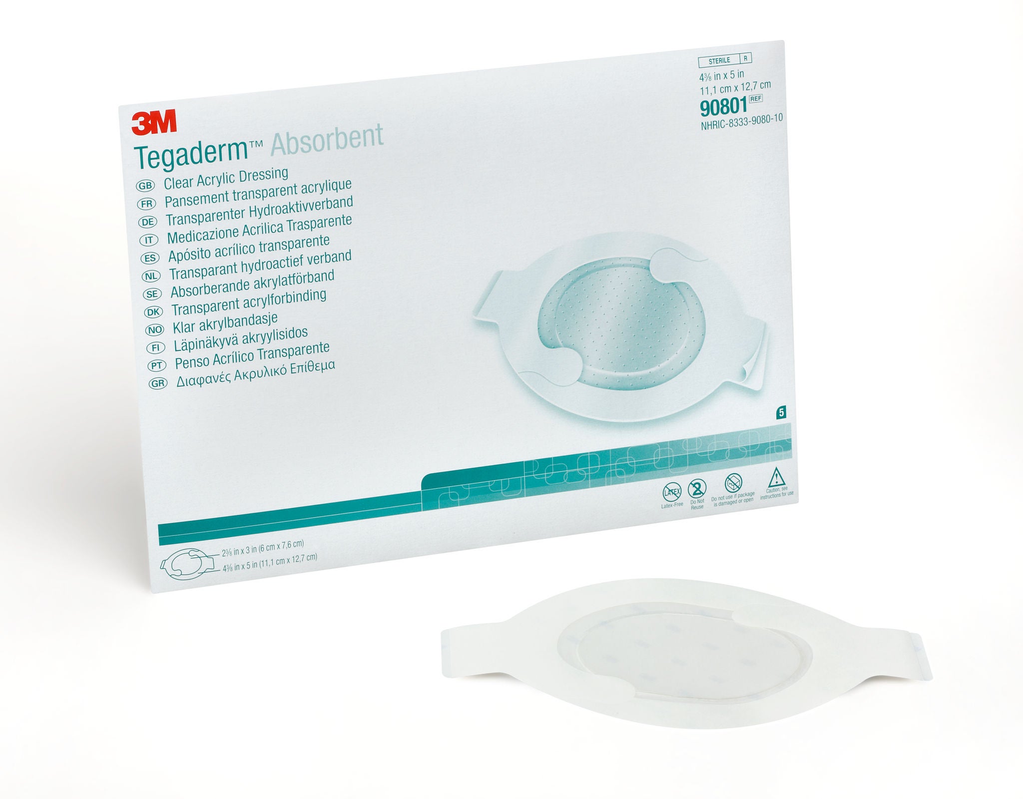 Solventum Corporation - 90801 Absorbent Acrylic Transparent Film Dressing 3M™ Tegaderm™ 4-3/8 X 5 Inch Frame Style Delivery Oval Sterile