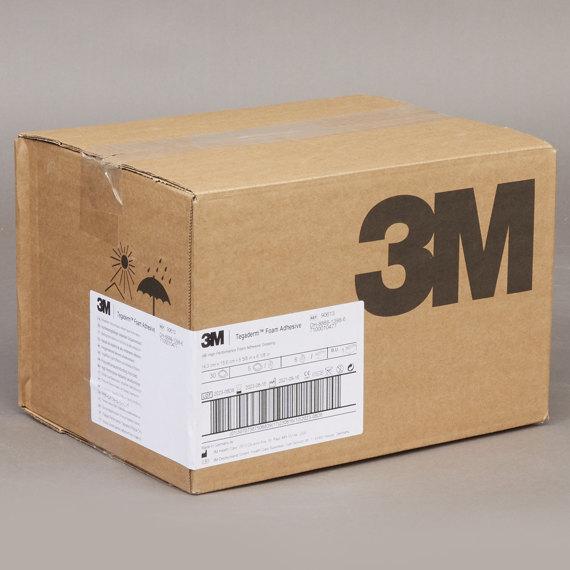 Solventum Corporation 90613 - 3M™ Tegaderm™ High Performance Adhesive w/ Border Foam Dressing, 14.3 x 15.6 cm - 1/Each, 5/Box, 30/Case