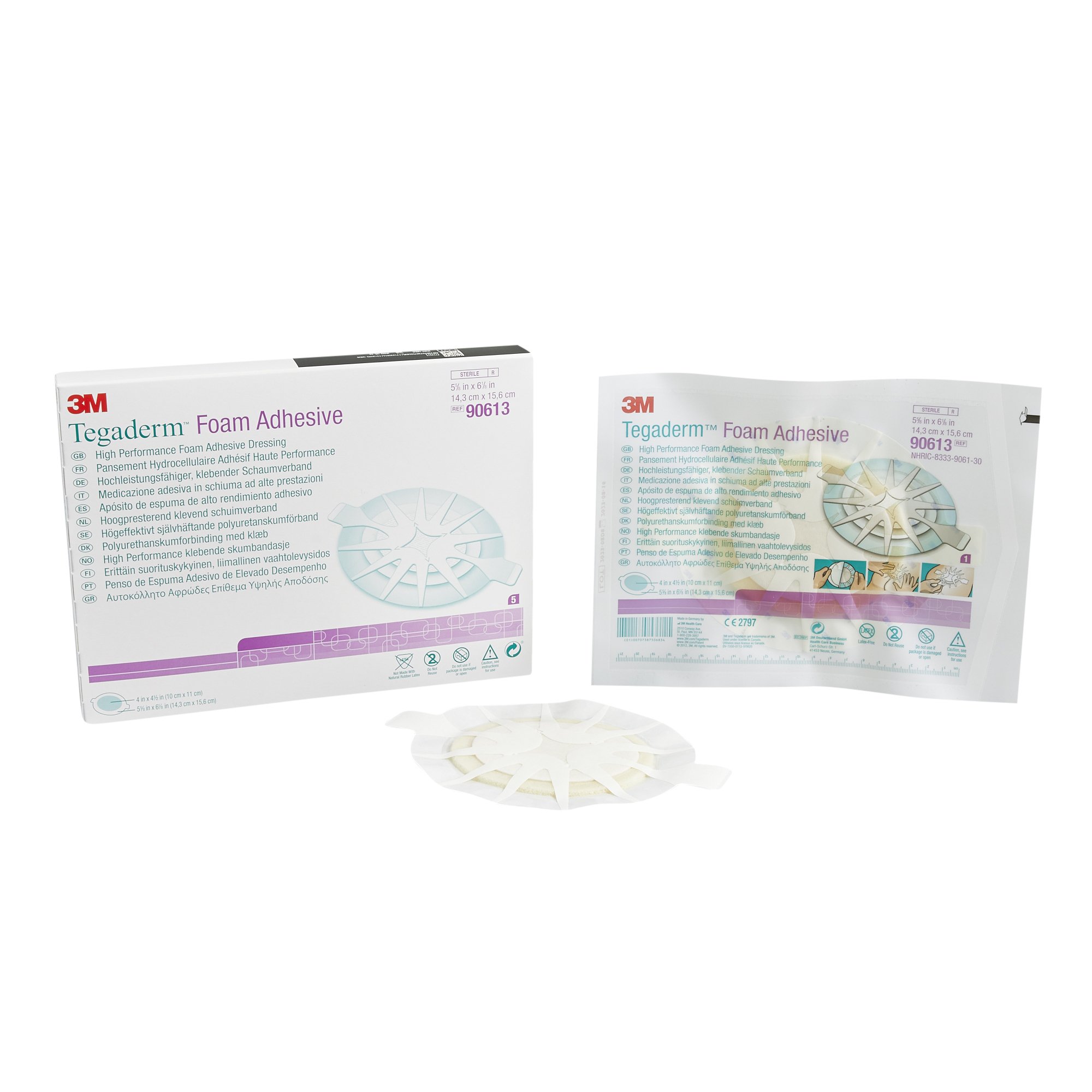 Solventum Corporation - 90613 3M™ Tegaderm™ High Performance Adhesive w/ Border Foam Dressing