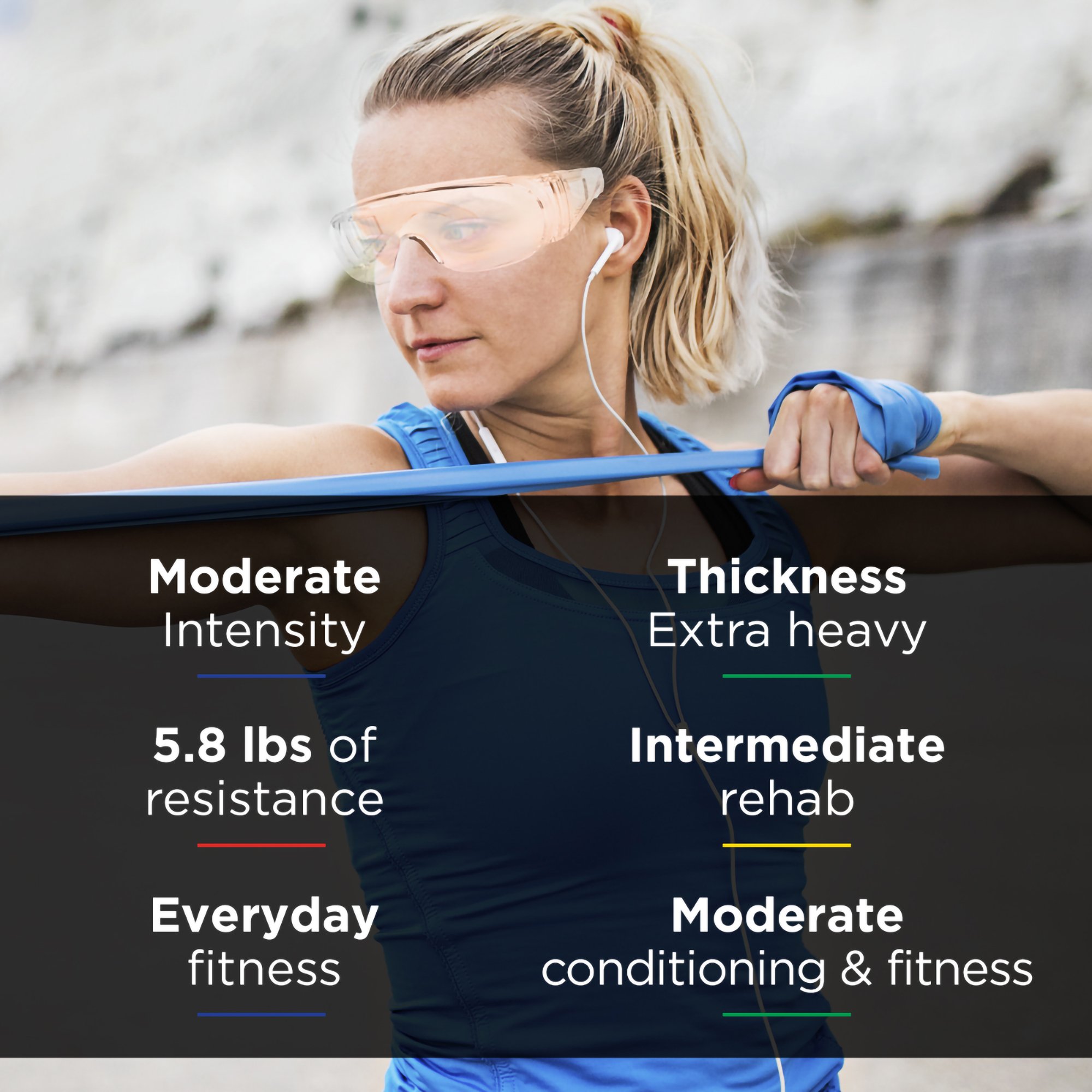 Performance Health 81234772 - TheraBand® Exercise Resistance Band, Blue, 6 Inch x 25 Yard, X-Heavy Resistance - 1/Each
