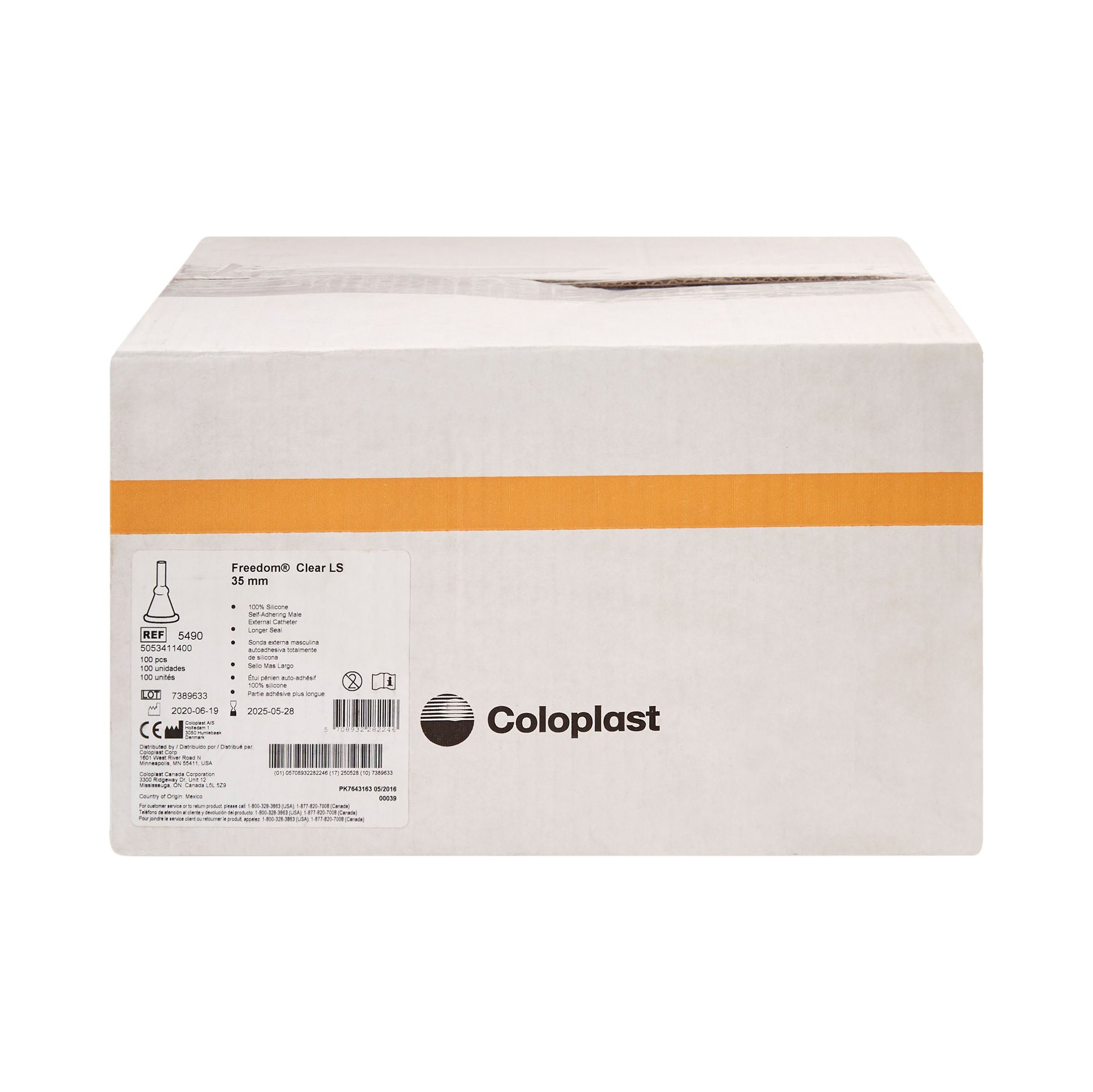 Coloplast - 5490 Male External Catheter Freedom Clear® LS Self-Adhesive Seal Silicone Large
