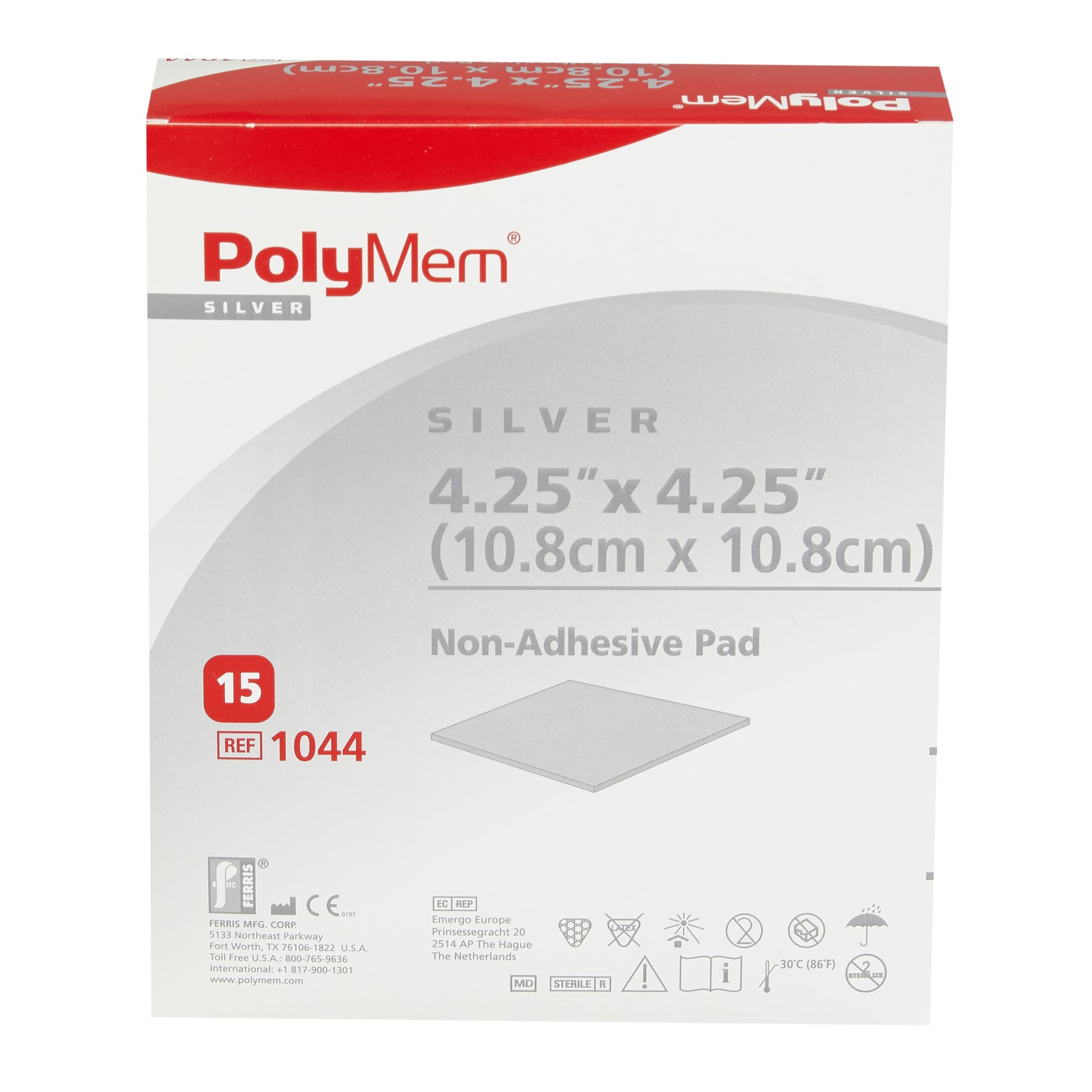 Ferris Manufacturing - 1044 PolyMem® Nonadhesive Silver Foam Dressing