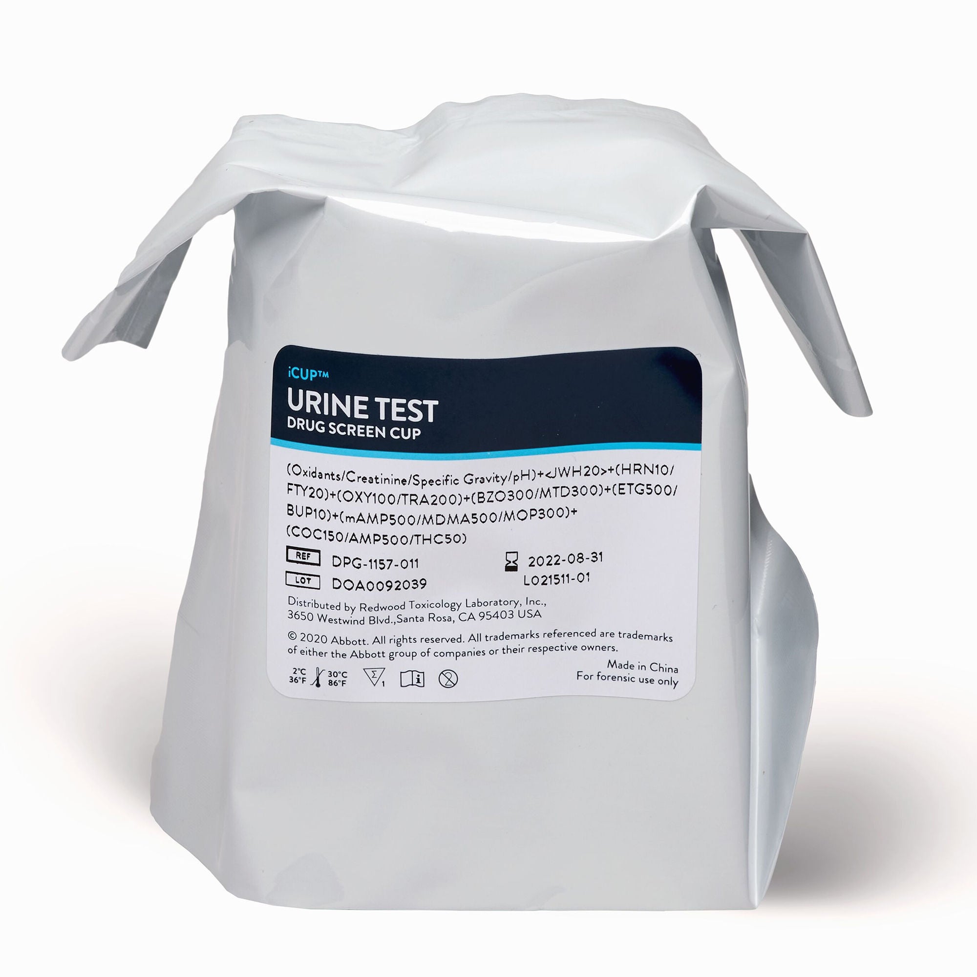 Abbott Rapid Dx North America LLC - I-DUD-1107-012 Drugs of Abuse Test Kit iCup® A.D. AMP, BAR, BZO, COC, mAMP/MET, MTD, OPI, TCA, THC (CR, GL, NI, OX, pH, SG) 25 Tests CLIA Non-Waived