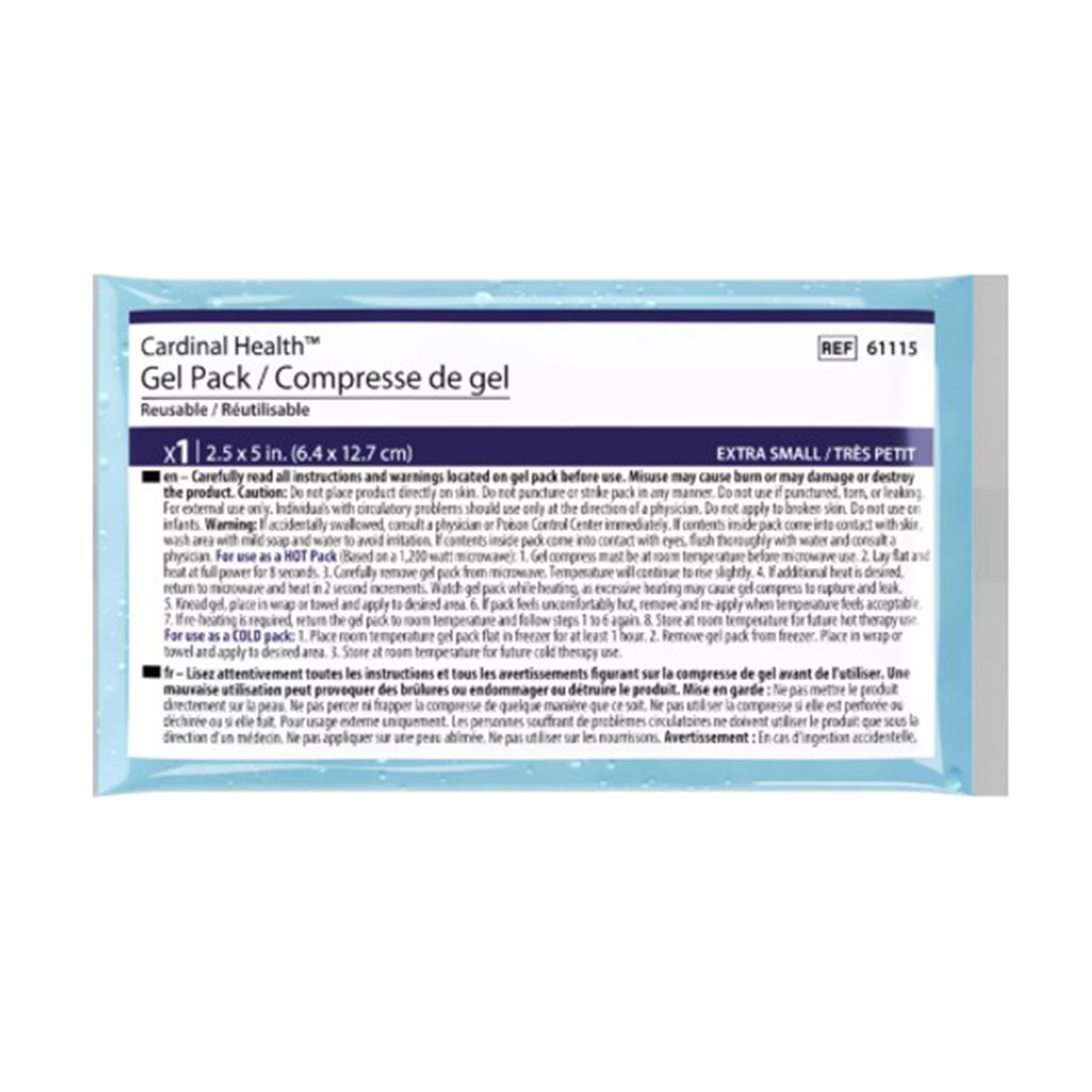 Cardinal - 61115 Hot / Cold Pack Cardinal Health™ General Purpose X-Small 2-1/2 X 5 Inch Vinyl / Gel Reusable