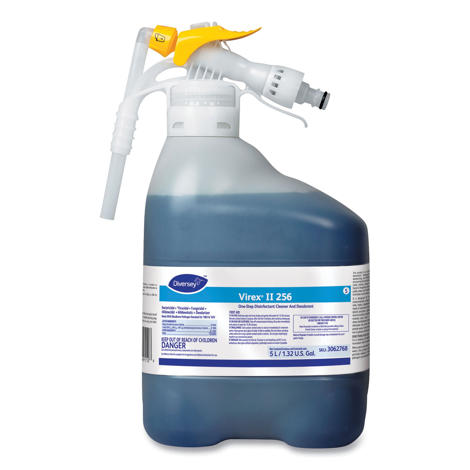 Essendant Co-United Stationers - DVS3062768 Surface Disinfectant Cleaner Diversey™ Virex® II 256 Quaternary Based RTD® Dispensing System Liquid Concentrate 5 Liter Bottle Mint Scent NonSterile