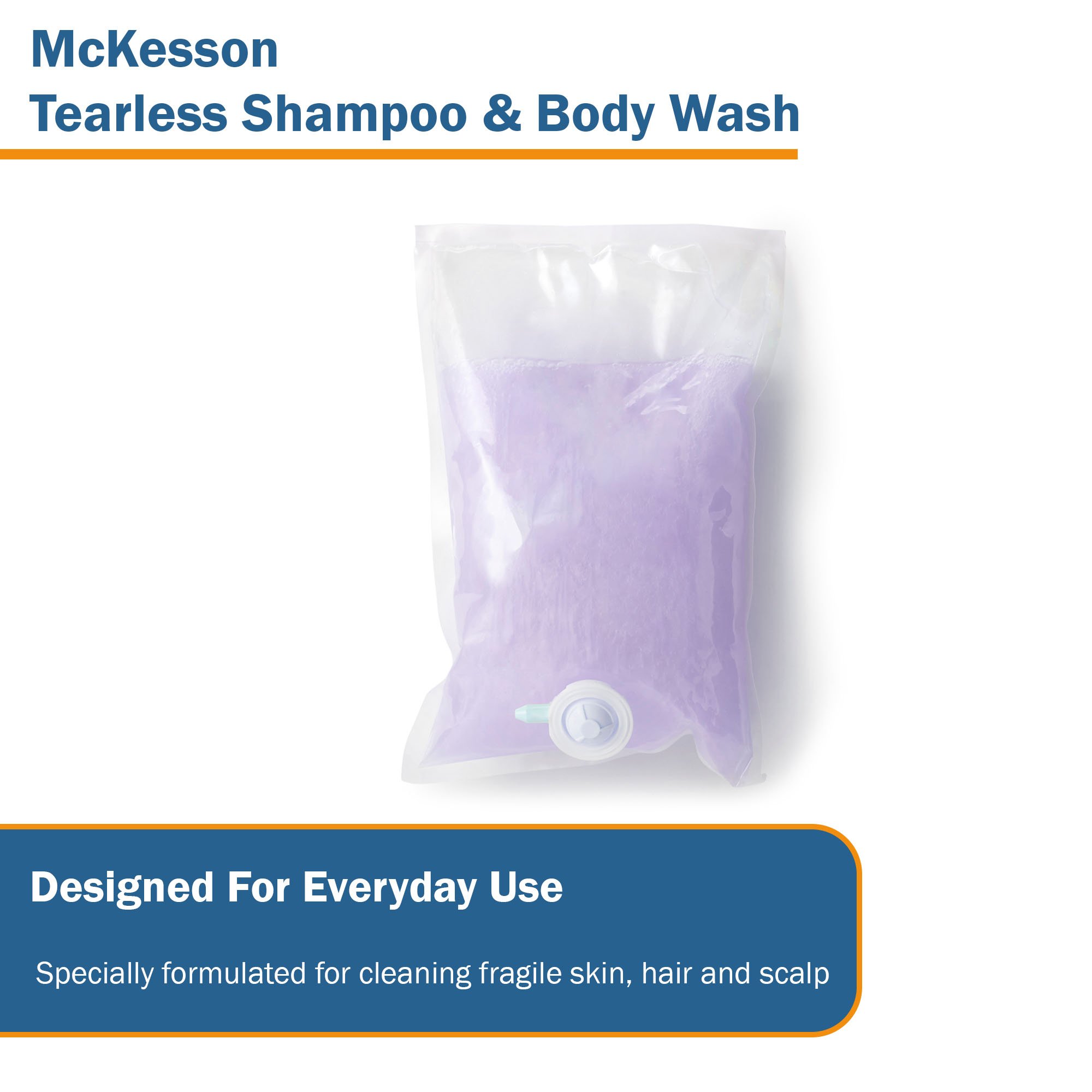 McKesson Brand 53-29006-2000 - McKesson Tearless Shampoo & Body Wash, 2000 mL Dispenser Refill Bag, Lavender - 1/Case