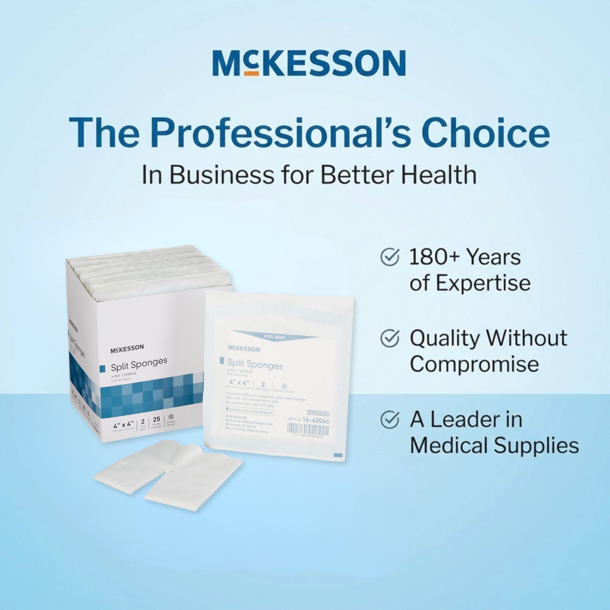 McKesson Brand - 16-42046 McKesson IV/Drain Split Dressing