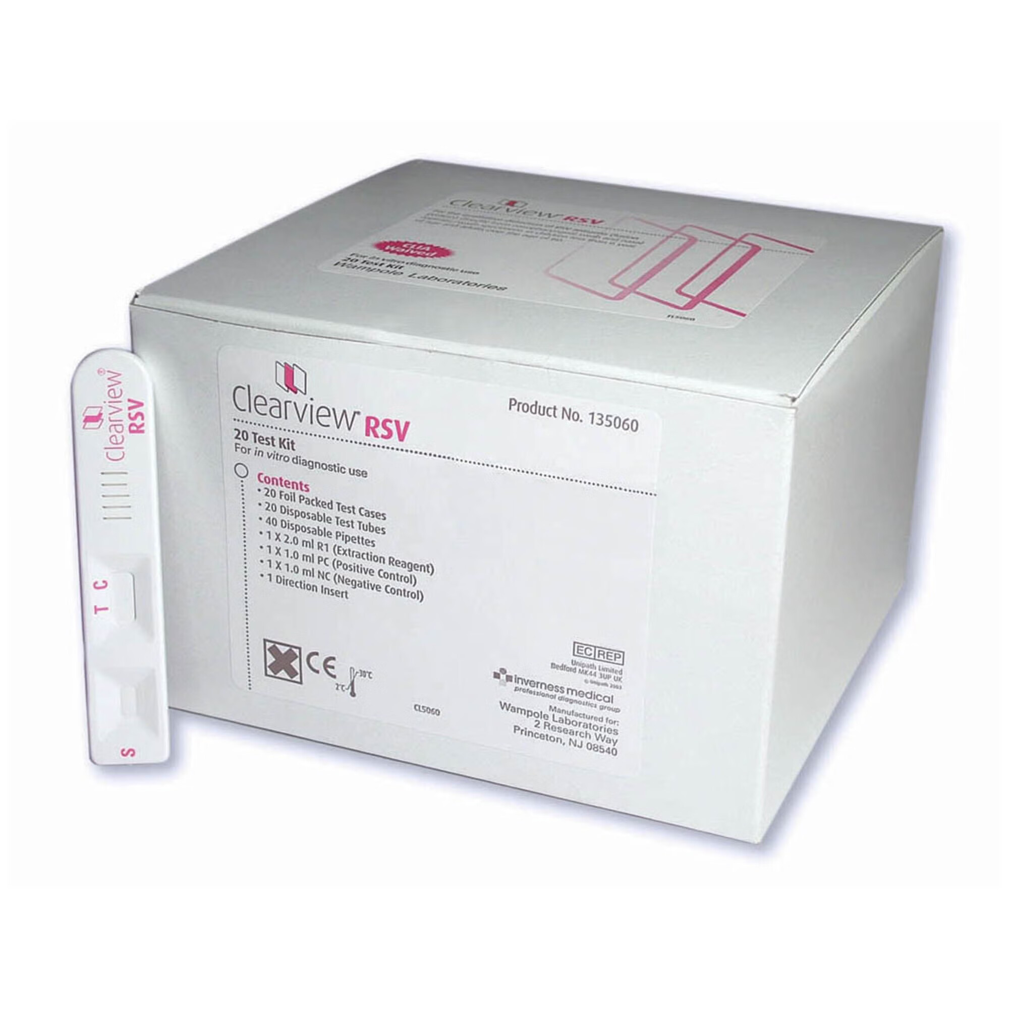 Abbott Rapid Dx North America LLC - 135060 Respiratory Test Kit Clearview® Respiratory Syncytial Virus Test (RSV) 20 Tests CLIA Waived