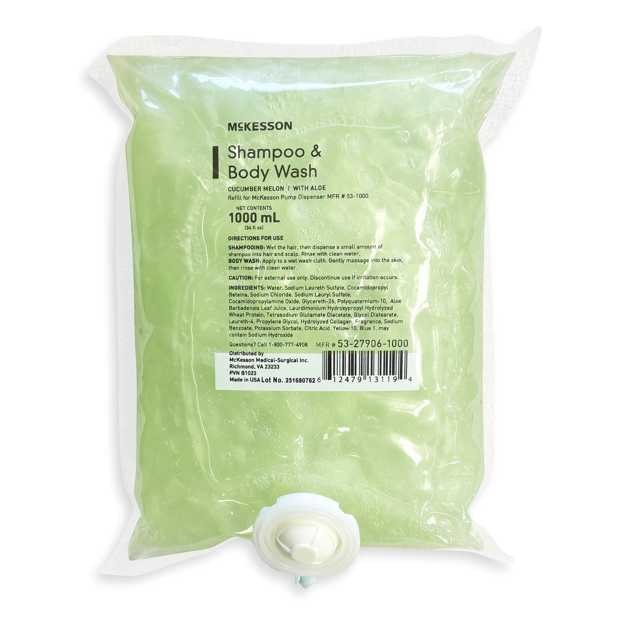 McKesson Brand - 53-27906-1000 McKesson Shampoo and Body Wash Dispenser Refill Bag 1000 mL
