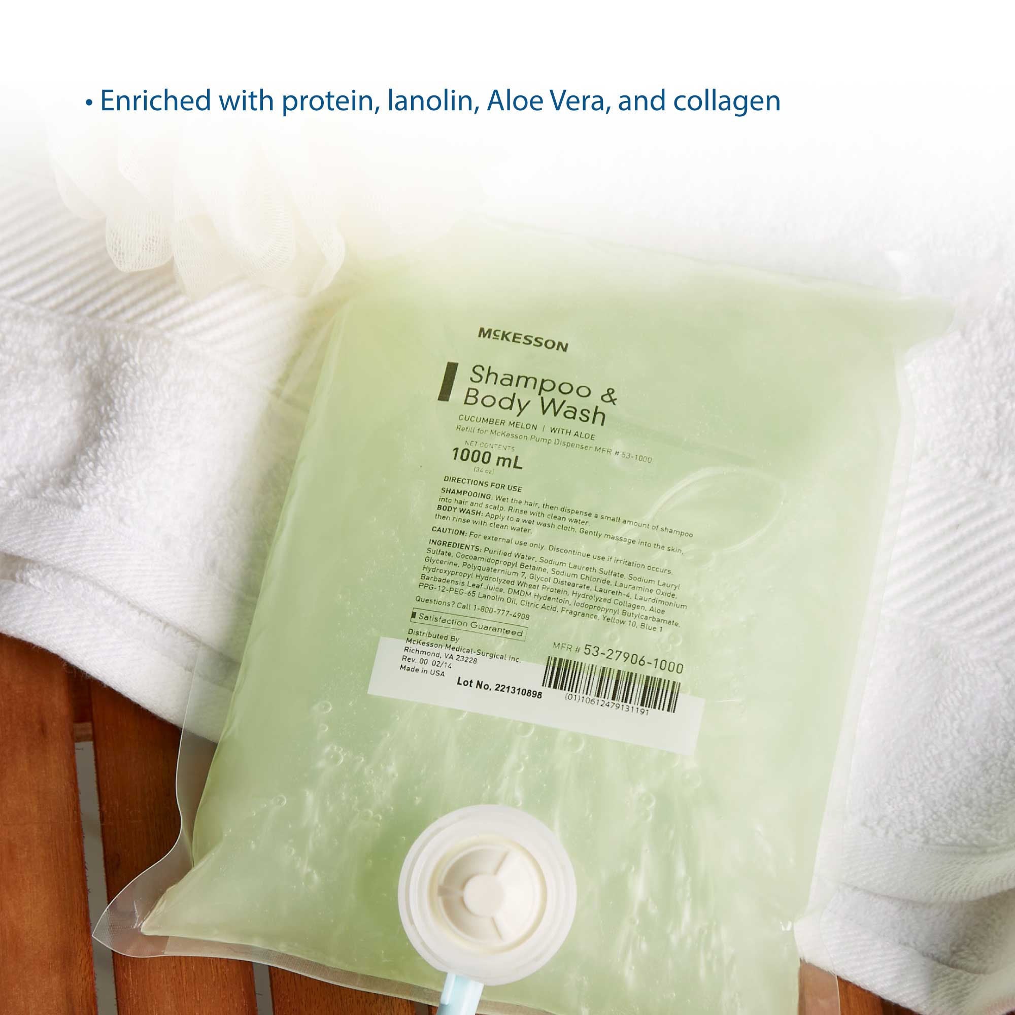 McKesson Brand - 53-27906-1000 McKesson Shampoo and Body Wash Dispenser Refill Bag 1000 mL
