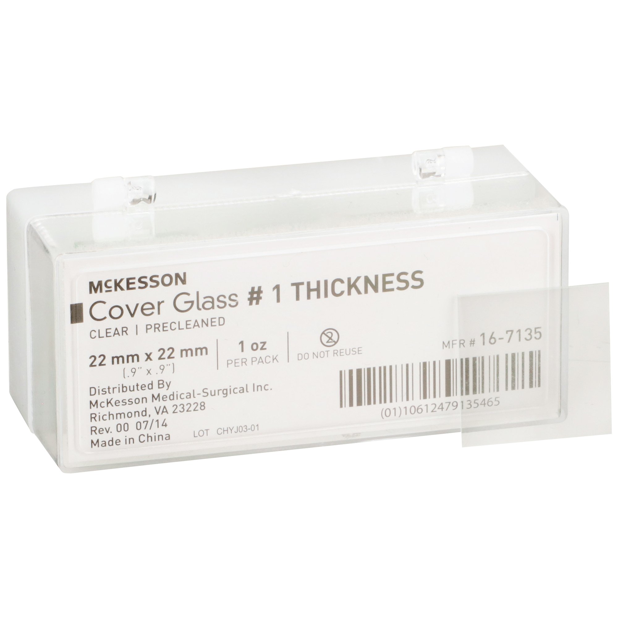 McKesson Brand 16-7135 - McKesson Cover Glass, 22 x 22 mm - 1/Pack, 10/Box