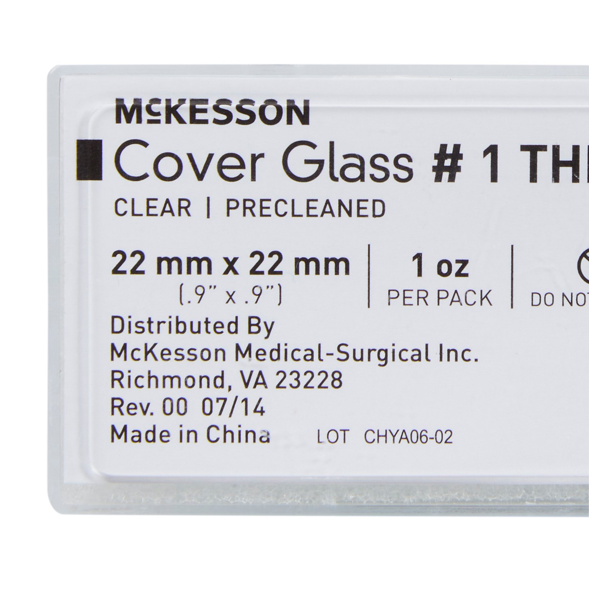 McKesson Brand 16-7135 - McKesson Cover Glass, 22 x 22 mm - 1/Pack, 10/Box