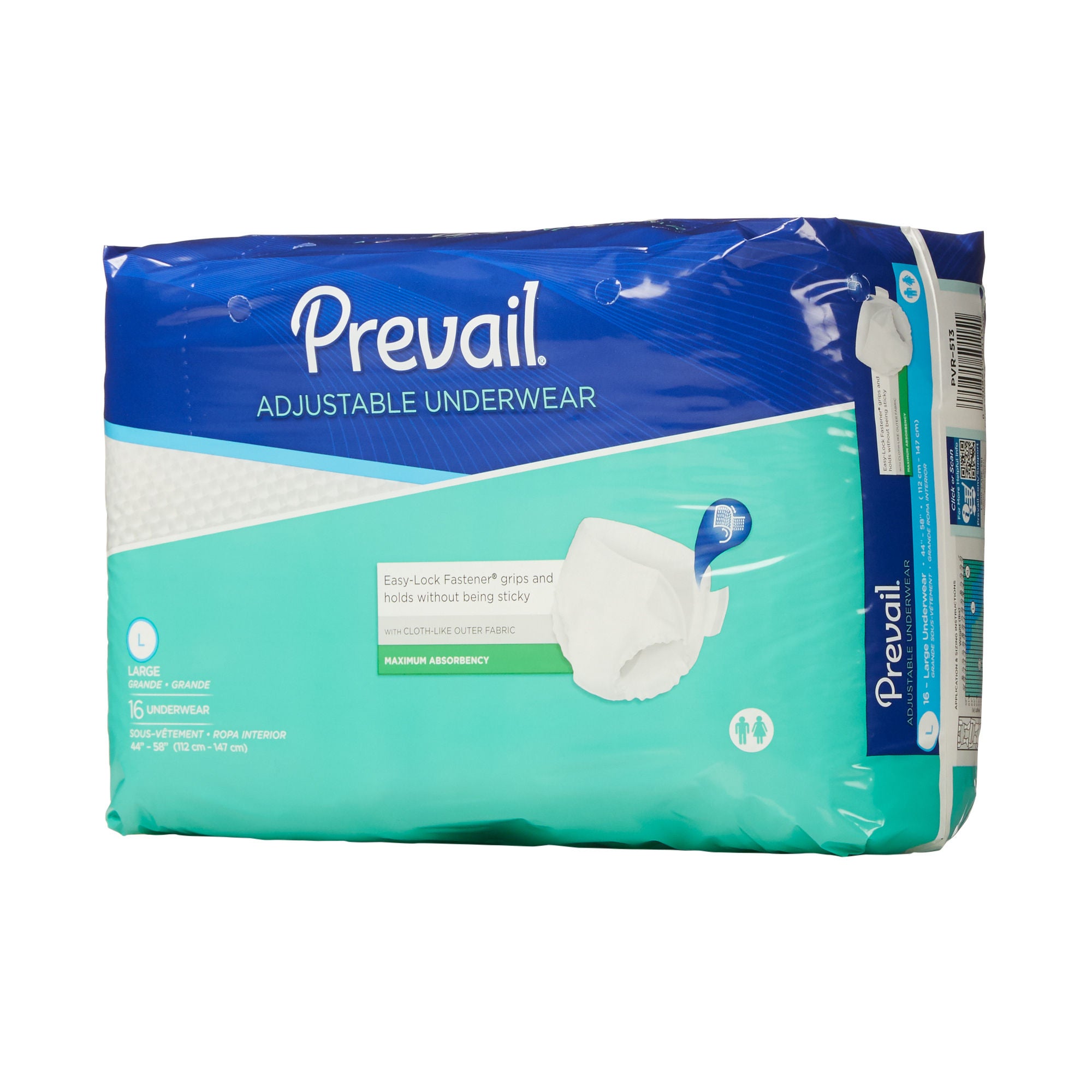 First Quality Products LLC - PVR-513 Absorbent Underwear Prevail® Adjustable Adult Large Unisex Disposable Moderate Absorbency