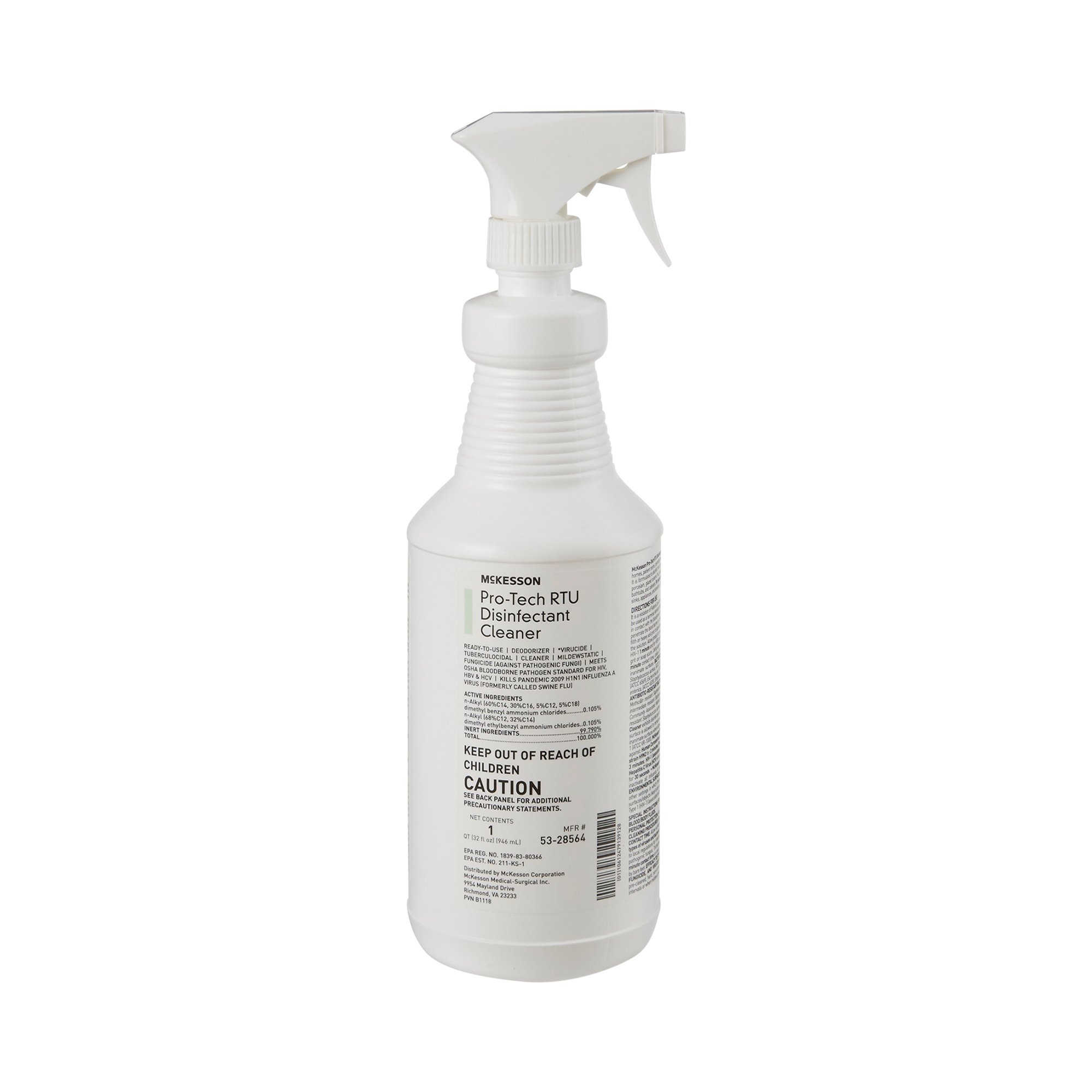 McKesson Brand 53-28564 - McKesson Pro-Tech Surface Disinfectant Cleaner Alcohol-Based Liquid Floral Scent - 1/Each, 12/Case