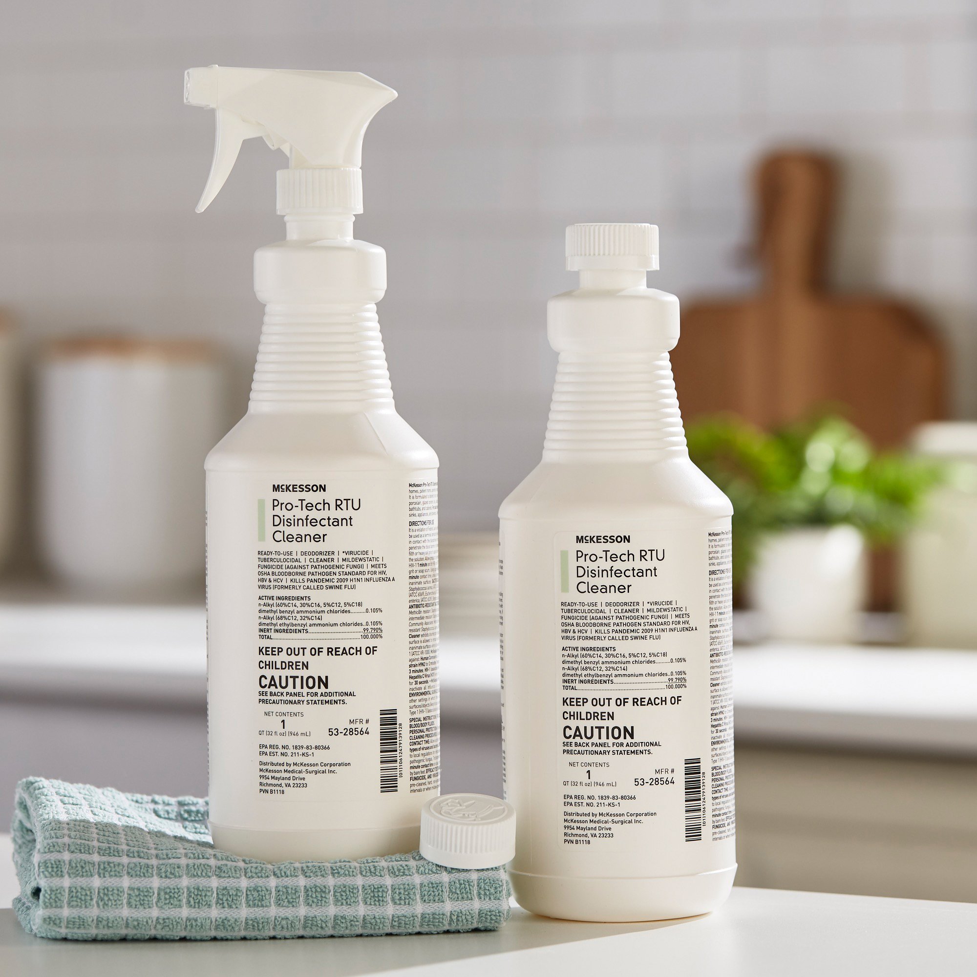 McKesson Brand 53-28564 - McKesson Pro-Tech Surface Disinfectant Cleaner Alcohol-Based Liquid Floral Scent - 1/Each, 12/Case