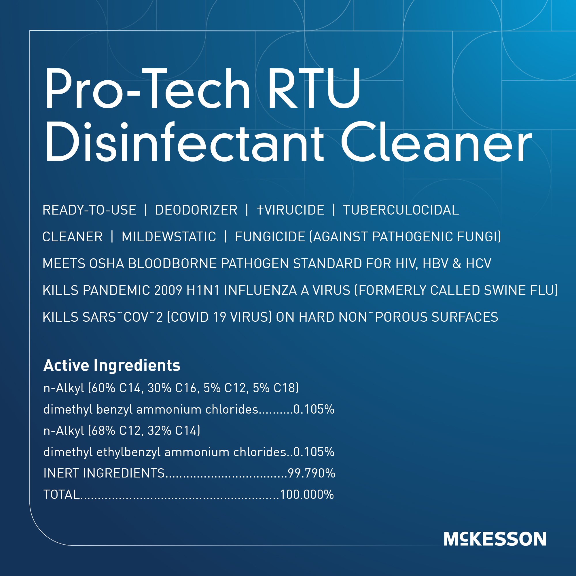 McKesson Brand - 53-28564 McKesson Pro-Tech Surface Disinfectant Cleaner Alcohol-Based Liquid Floral Scent