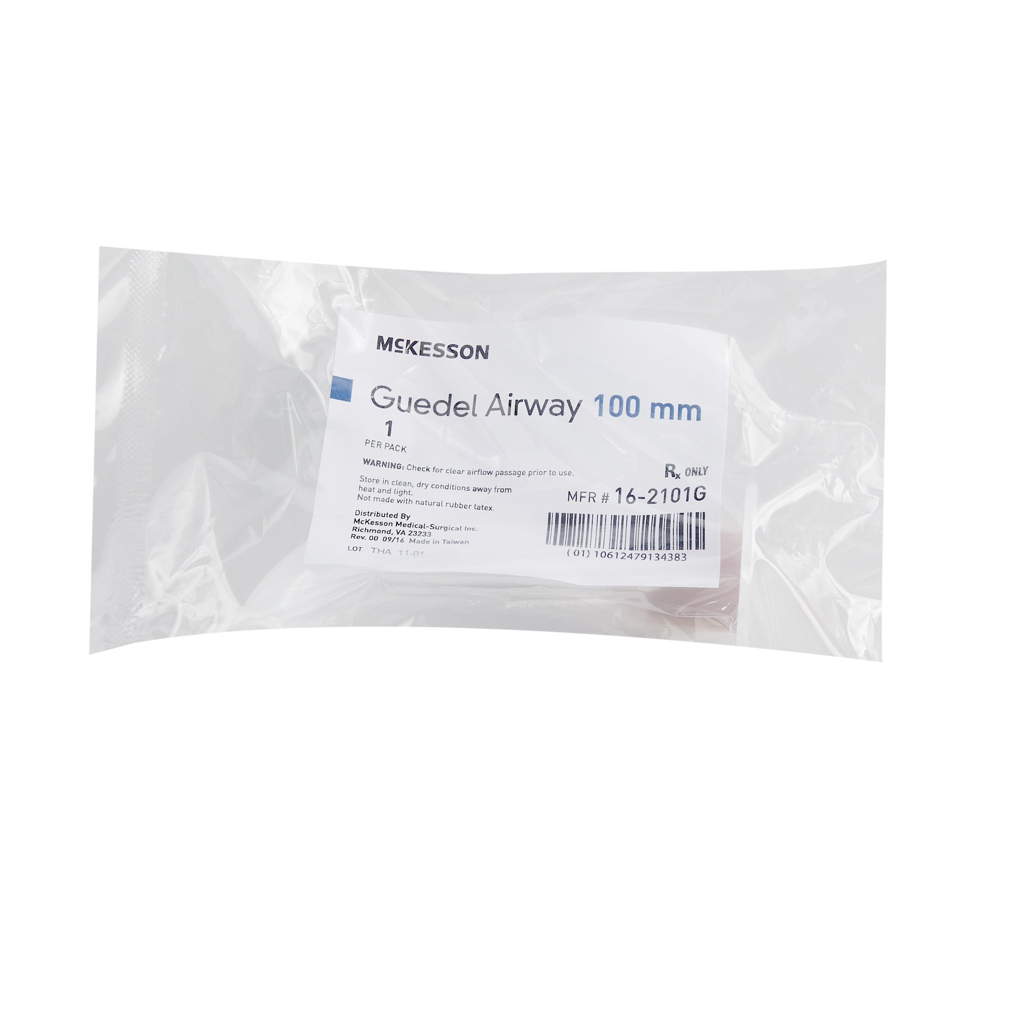 McKesson Brand 16-2101G - McKesson Guedel Oropharyngeal Airway, Size 5, 100 mm Length, ISO 10 - 1/Pack, 24/Box