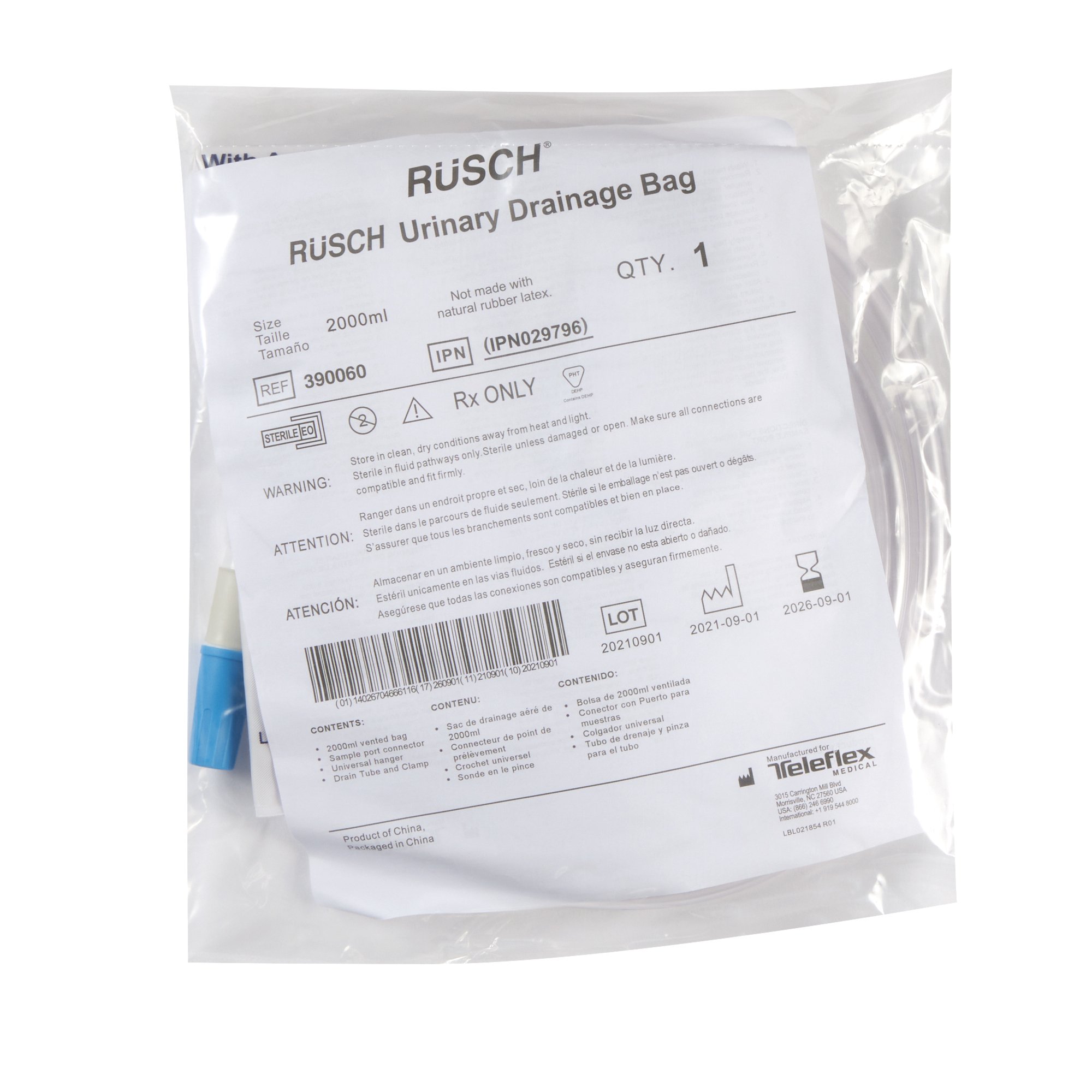 Teleflex LLC - 390060 Rusch® Urinary Drain Bag