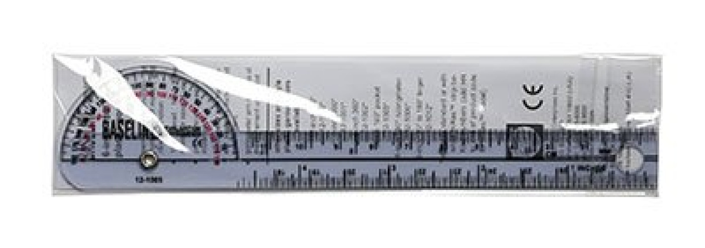 Fabrication Enterprises 12-1005 - Baseline® 180° Head Plastic Goniometer, 6 Inch Arms - 1/Each