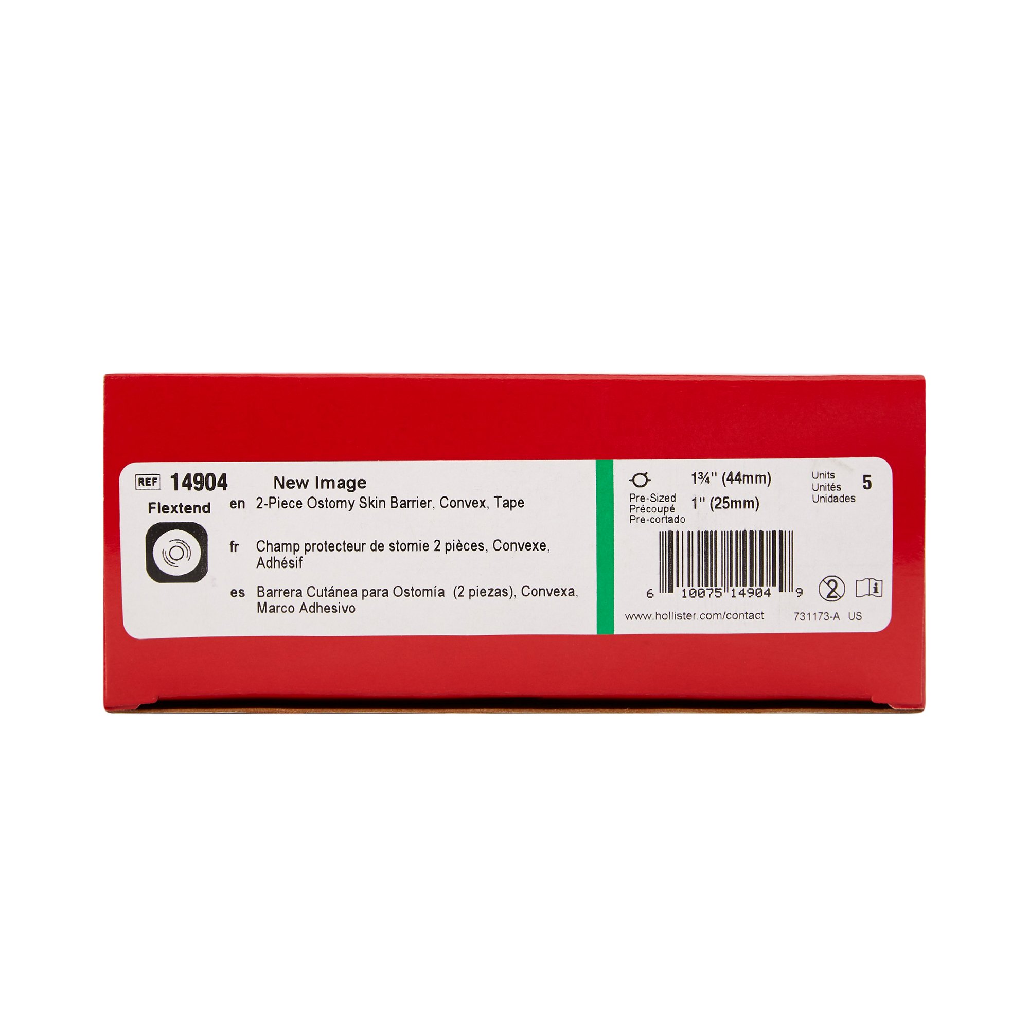 Hollister 14904 - New Image Convex FlexTend™ Colostomy Skin Barrier With 1-Inch Stoma Opening - 5/Box