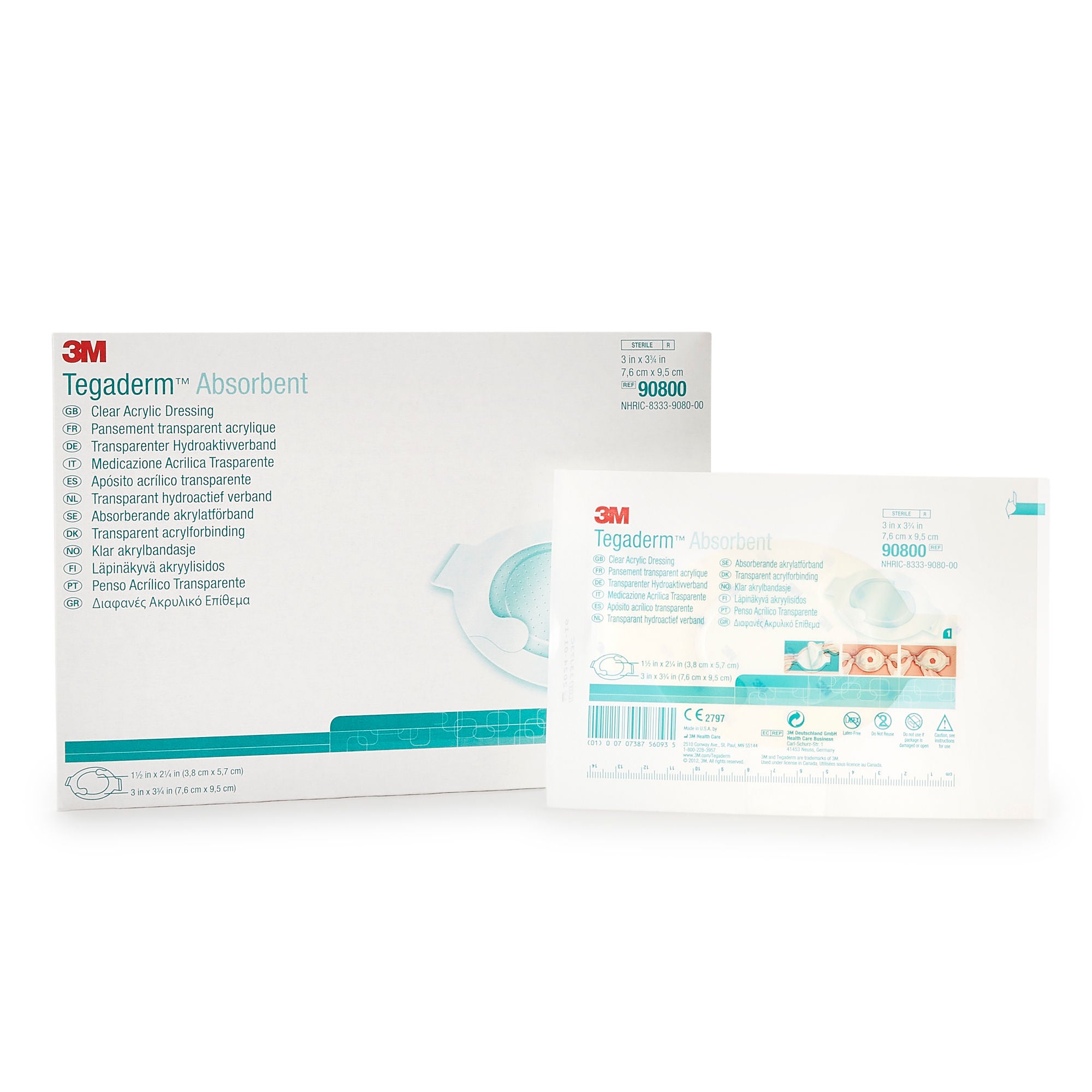Solventum Corporation - 90800 Absorbent Acrylic Transparent Film Dressing 3M™ Tegaderm™ 3 X 3-1/4 Inch 2 Tab Delivery Oval Sterile