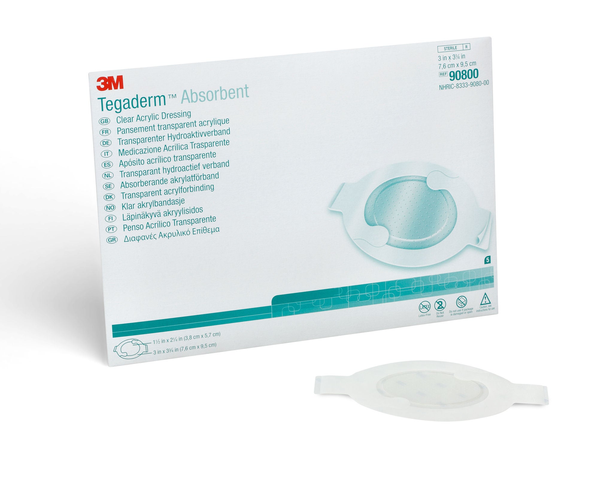 Solventum Corporation - 90800 Absorbent Acrylic Transparent Film Dressing 3M™ Tegaderm™ 3 X 3-1/4 Inch 2 Tab Delivery Oval Sterile
