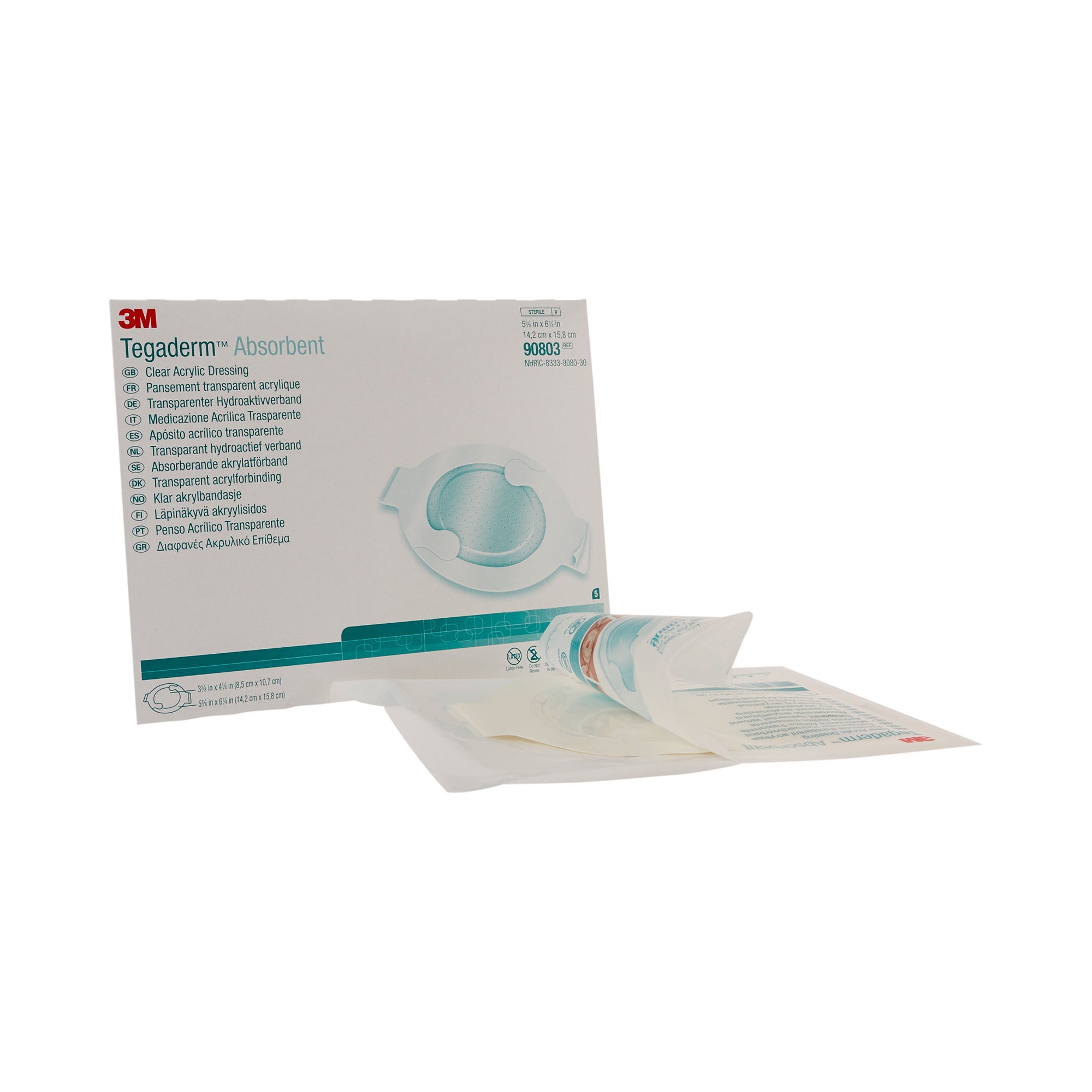 Solventum Corporation - 90803 Absorbent Acrylic Transparent Film Dressing 3M™ Tegaderm™ 5-5/8 X 6-1/4 Inch 2 Tab Delivery Oval Sterile