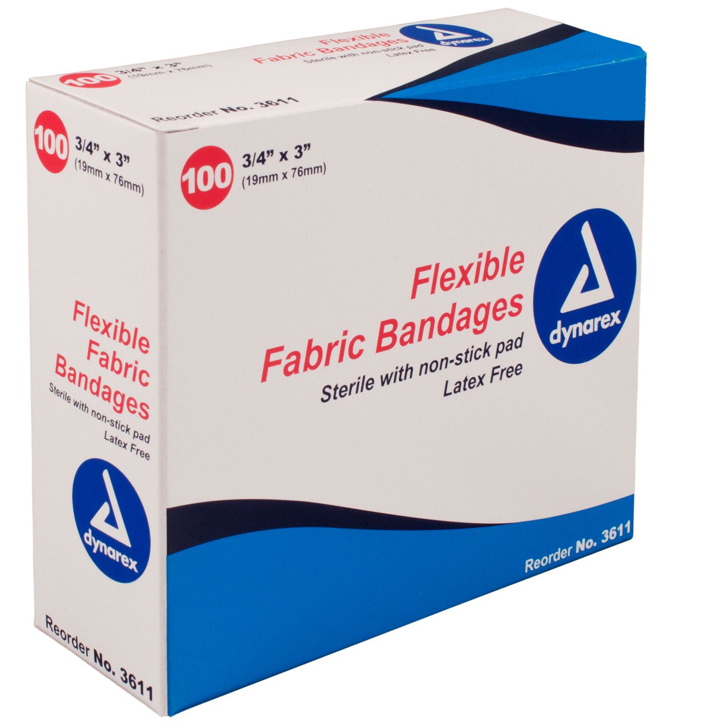 Dynarex - 3611 Adhesive Strip Dynarex® Fabric Tan 3/4 X 3 Inch Sterile