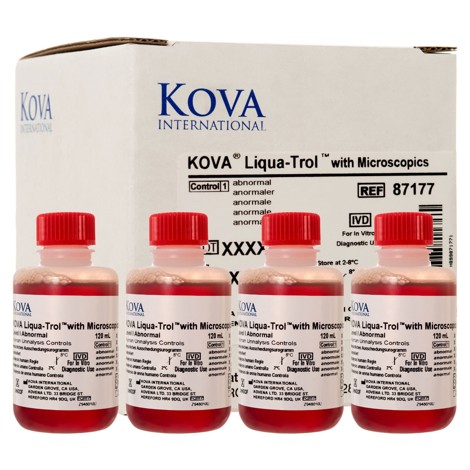 LGC Clinical Diagnostics Inc - K-87177 Urine Chemistry Control KOVA® Liqua-Trol™ Urine Dipstick Testing Abnormal Level with Microscopics 4 X 120 mL