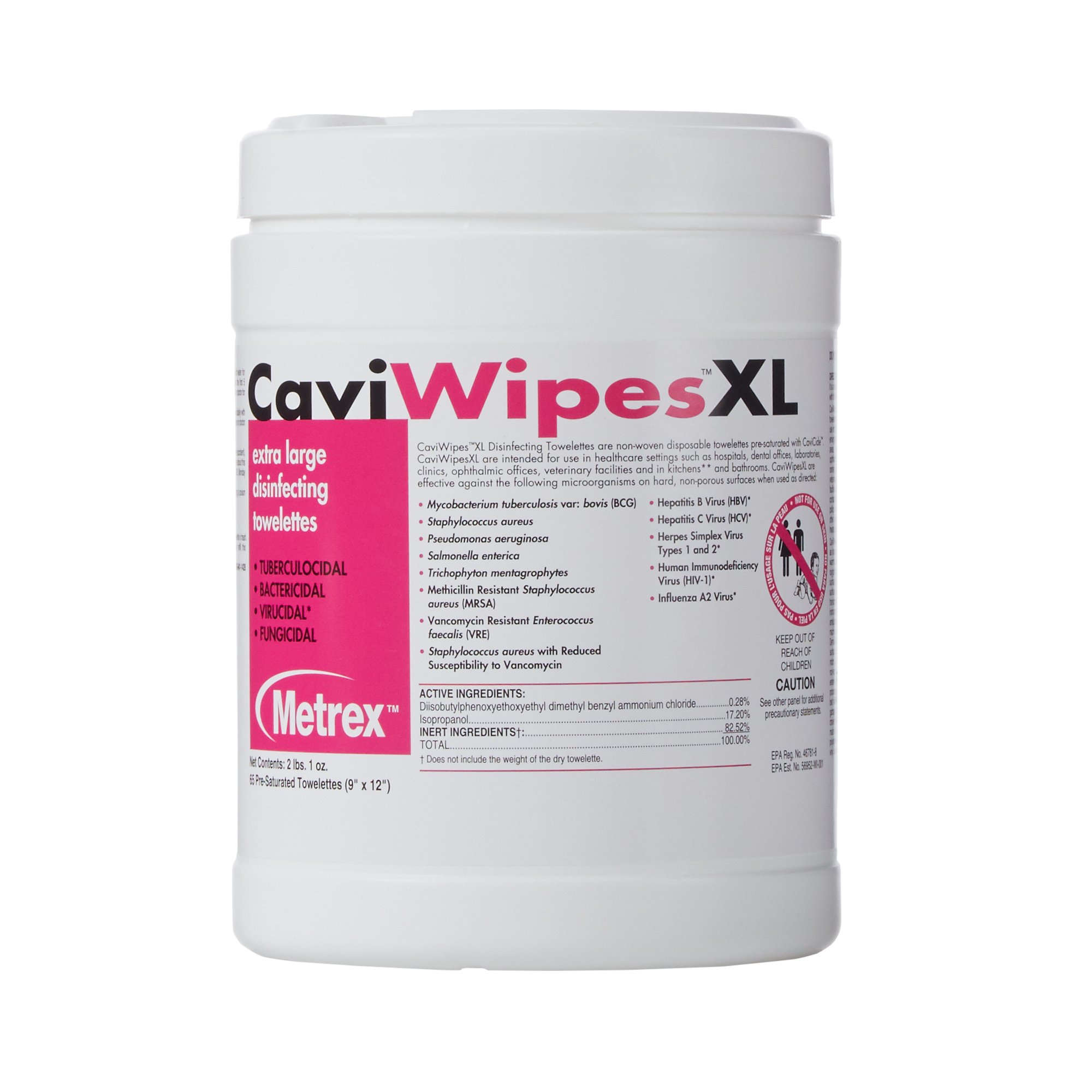 Metrex Research - 13-1150 Metrex CaviWipes Surface Disinfectant Alcohol-Based Wipes