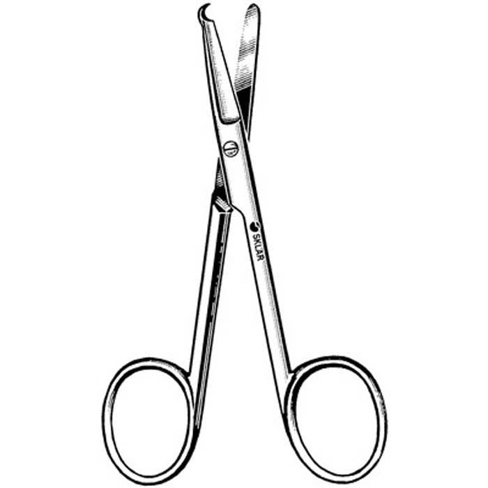 Sklar - 22-2845 Stitch Scissors Sklar® Spencer 4-1/2 Inch Length OR / Surgical Grade German Stainless Steel NonSterile Finger Ring Handle Straight Blunt Tip / Blunt Tip