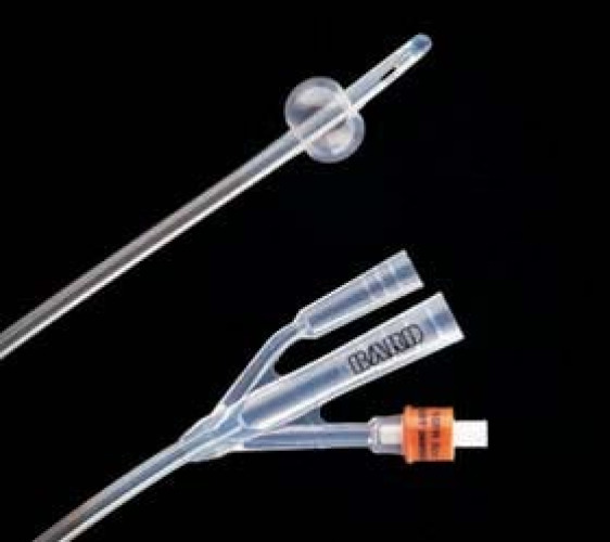 Bard - 70524SI Foley Catheter Lubri-Sil™I.C. 3-Way Standard Tip 5 cc Balloon 24 Fr. Antimicrobial Hydrogel Coated Silicone