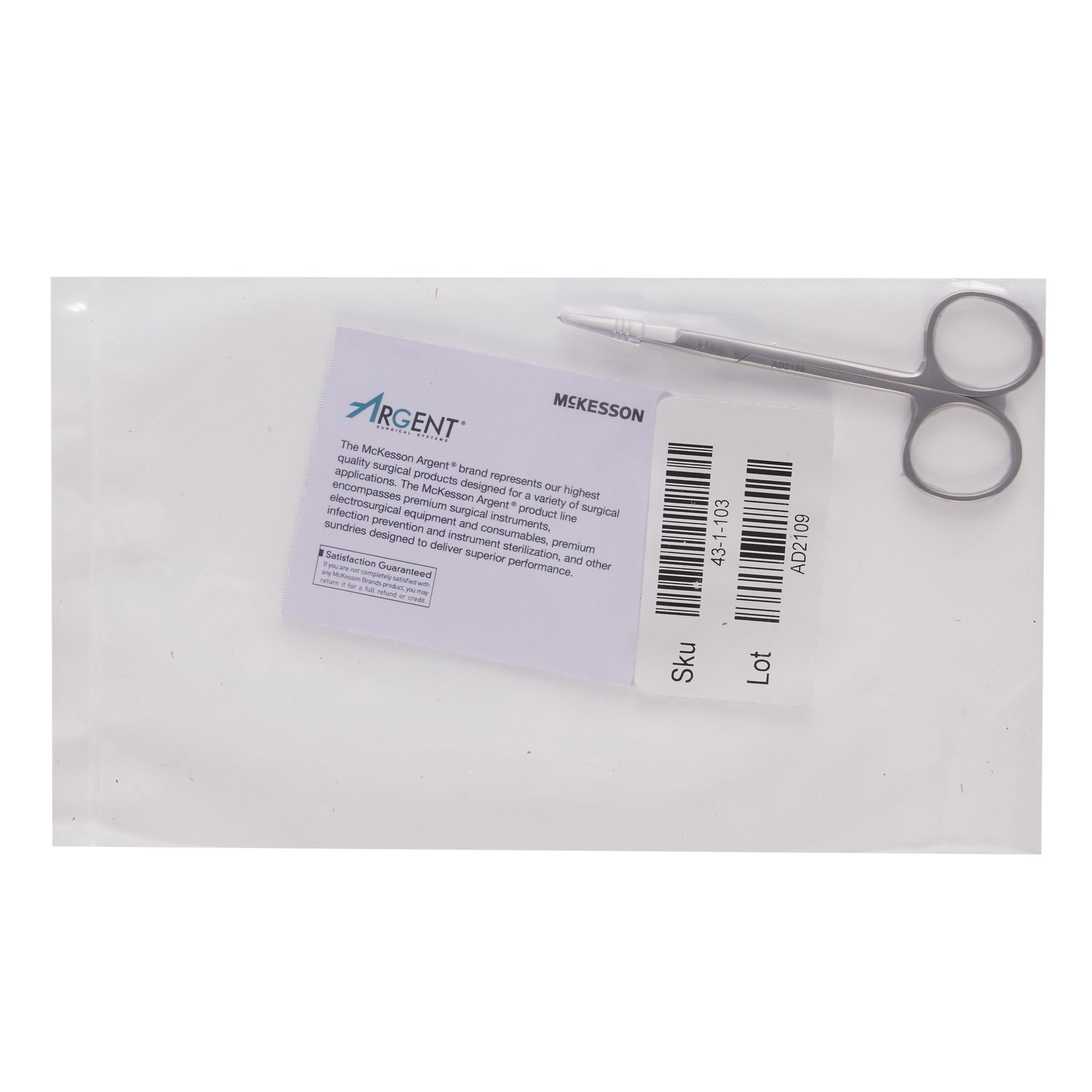 McKesson Brand 43-1-103 - McKesson Argent™ Iris Scissors, 4 Inches Straight - 1/Each