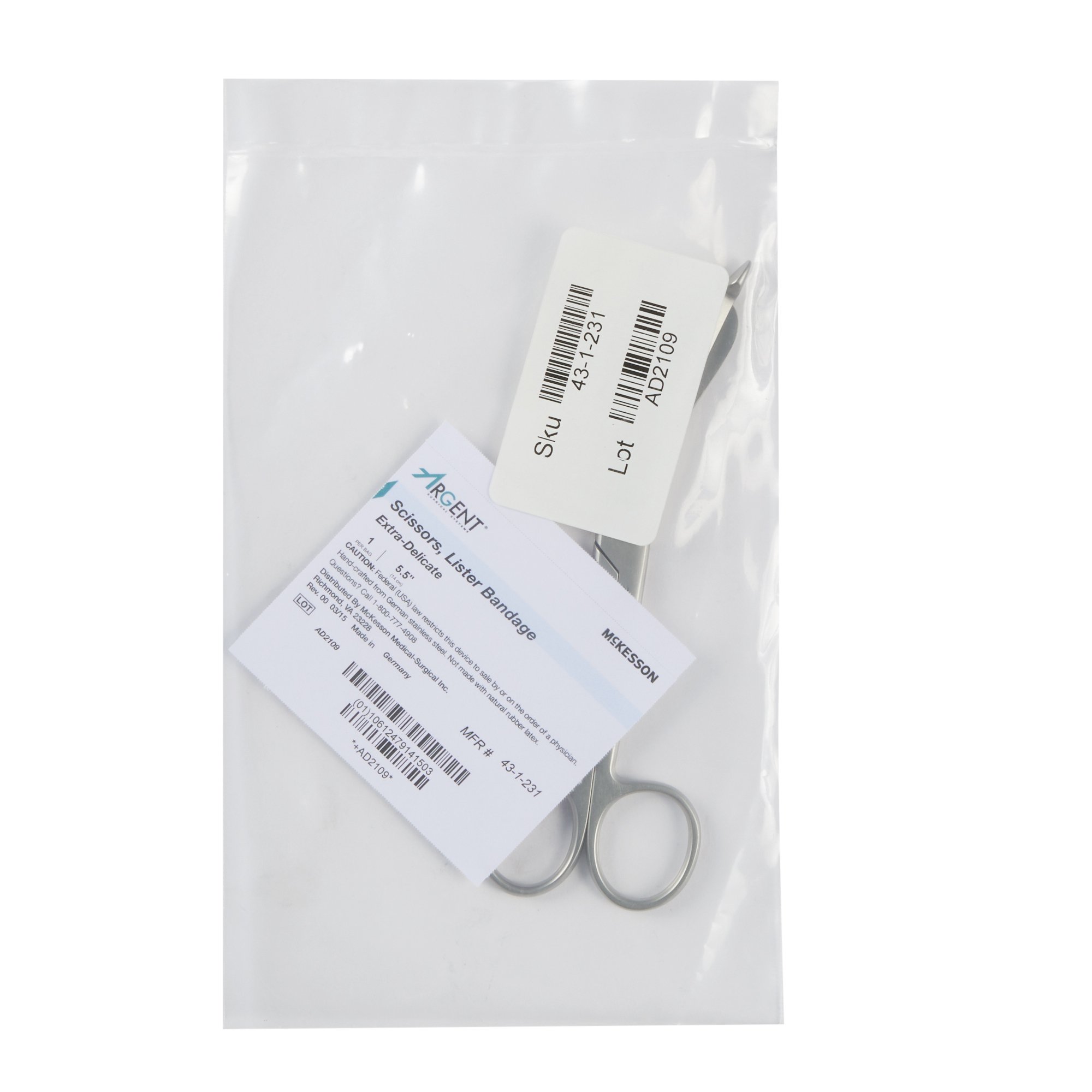 McKesson Brand 43-1-231 - McKesson Argent™ Lister Bandage Scissors, 5½ Inches - 1/Each