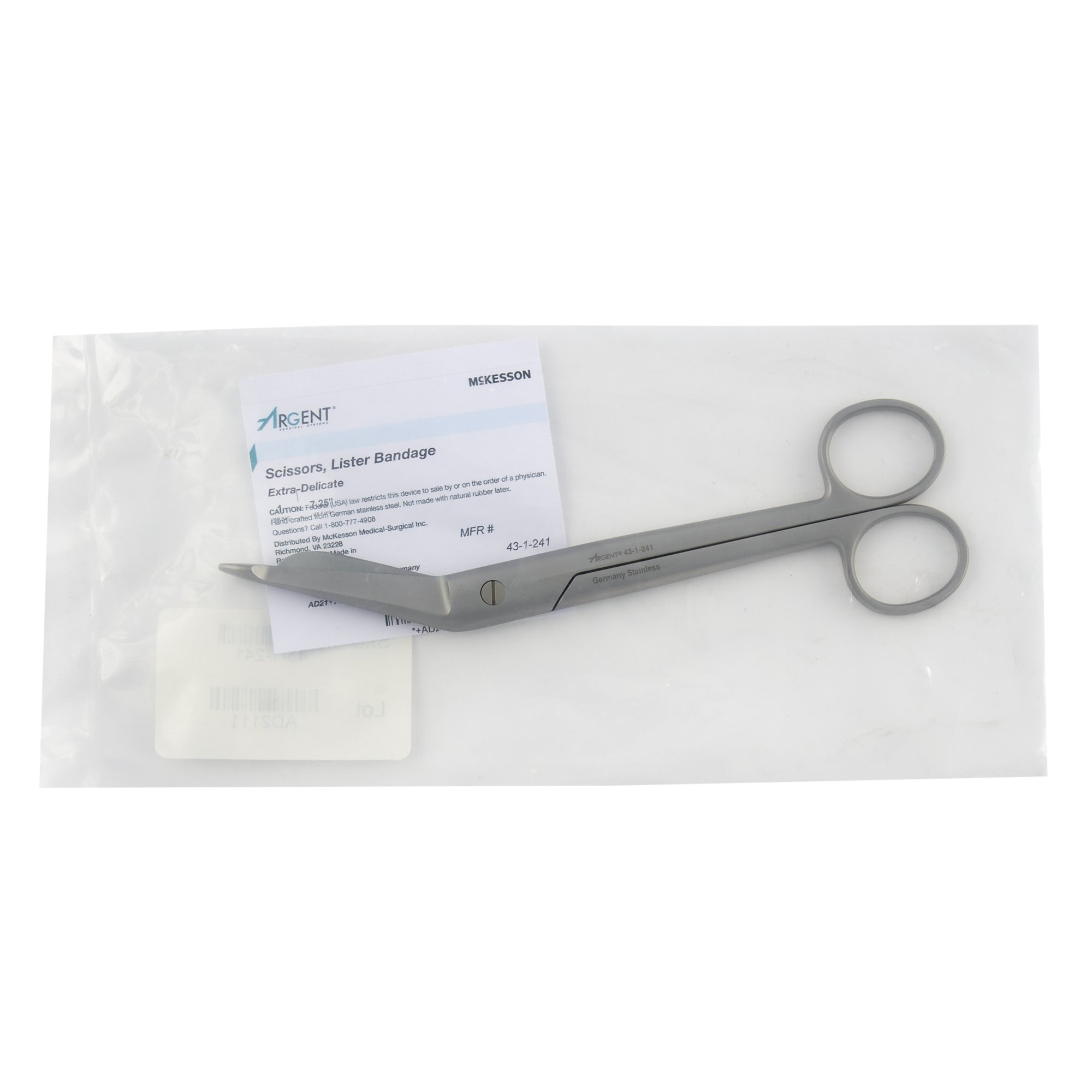 McKesson Brand 43-1-241 - McKesson Argent™ Lister Bandage Scissors, 7¼ Inches - 1/Each