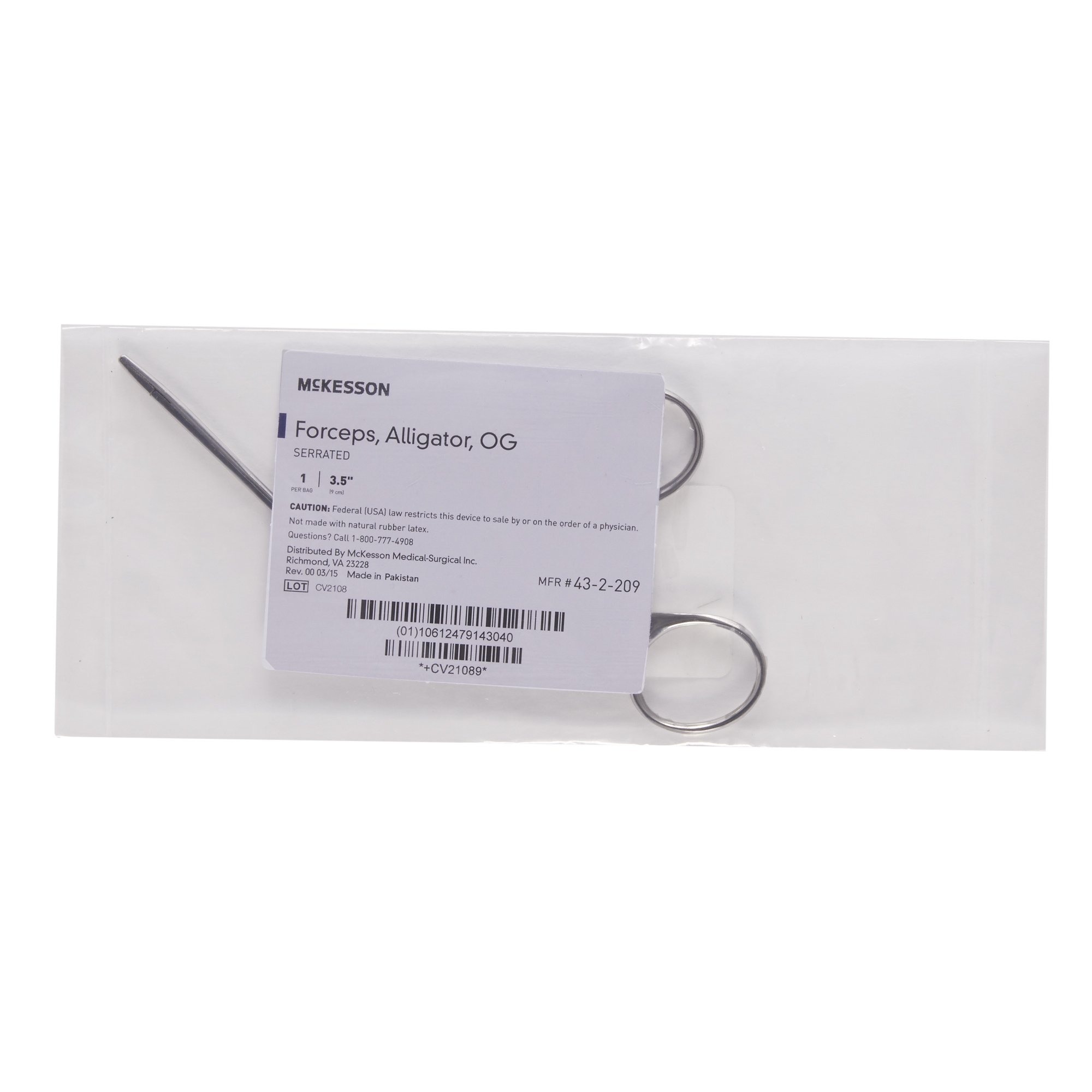 McKesson Brand 43-2-209 - McKesson Hartmann Ear Forceps - 1/Each
