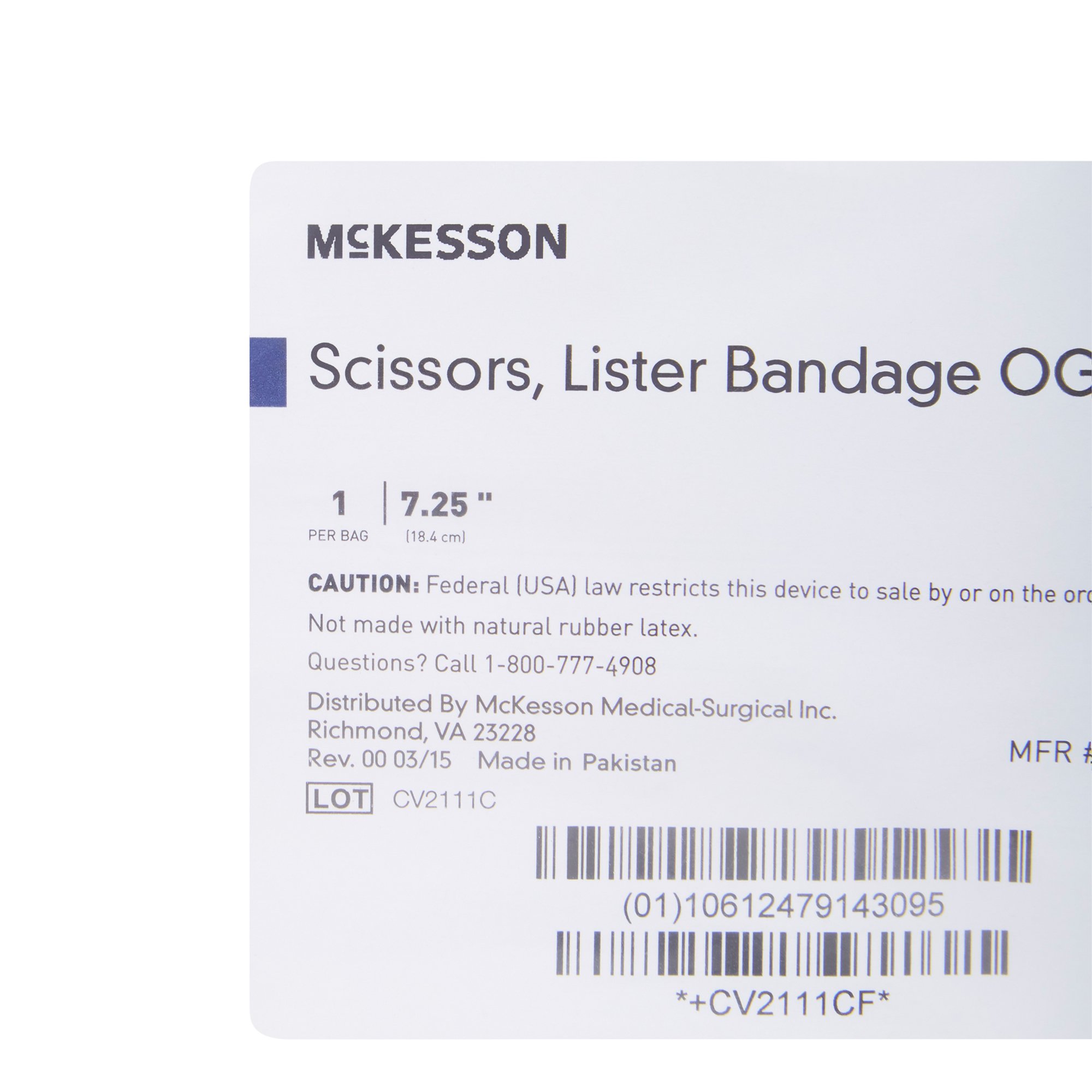 McKesson Brand - 43-2-241 McKesson Lister Bandage Scissors