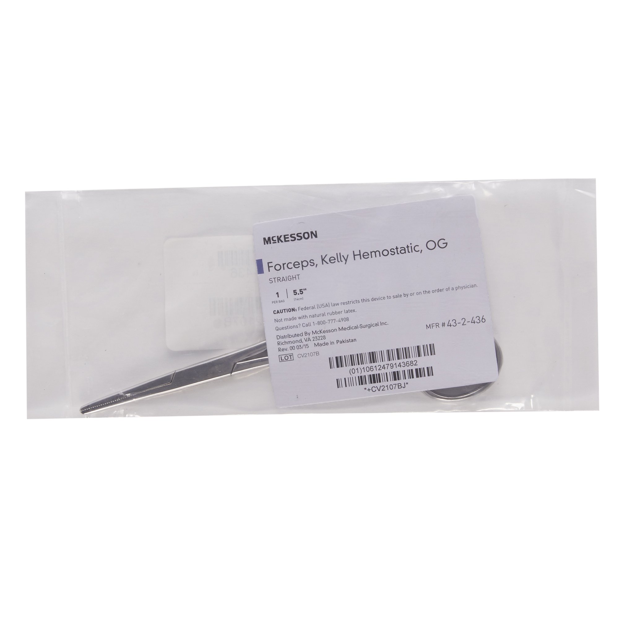 McKesson Brand - 43-2-436 McKesson Kelly Hemostatic Forceps