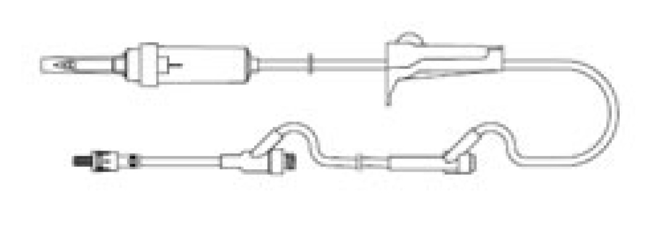 Amsino International - 608306 Primary IV Administration Set AMSafe® Gravity 2 Ports 60 Drops / mL Drip Rate Without Filter 83 Inch Tubing Solution