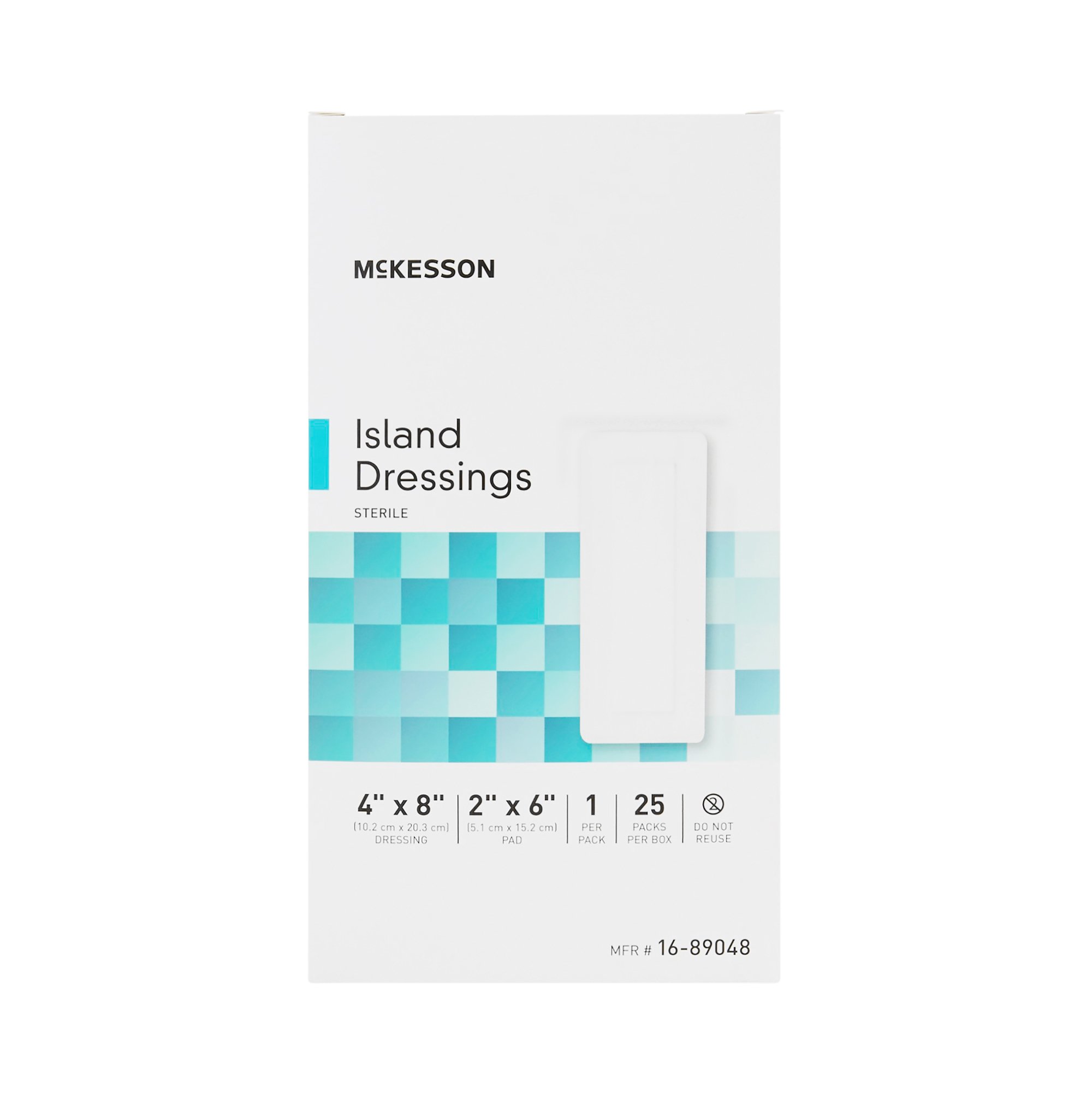McKesson Brand 16-89048 - McKesson White Adhesive Dressing, 4 x 8 Inch - 1/Each, 25/Box, 100/Case