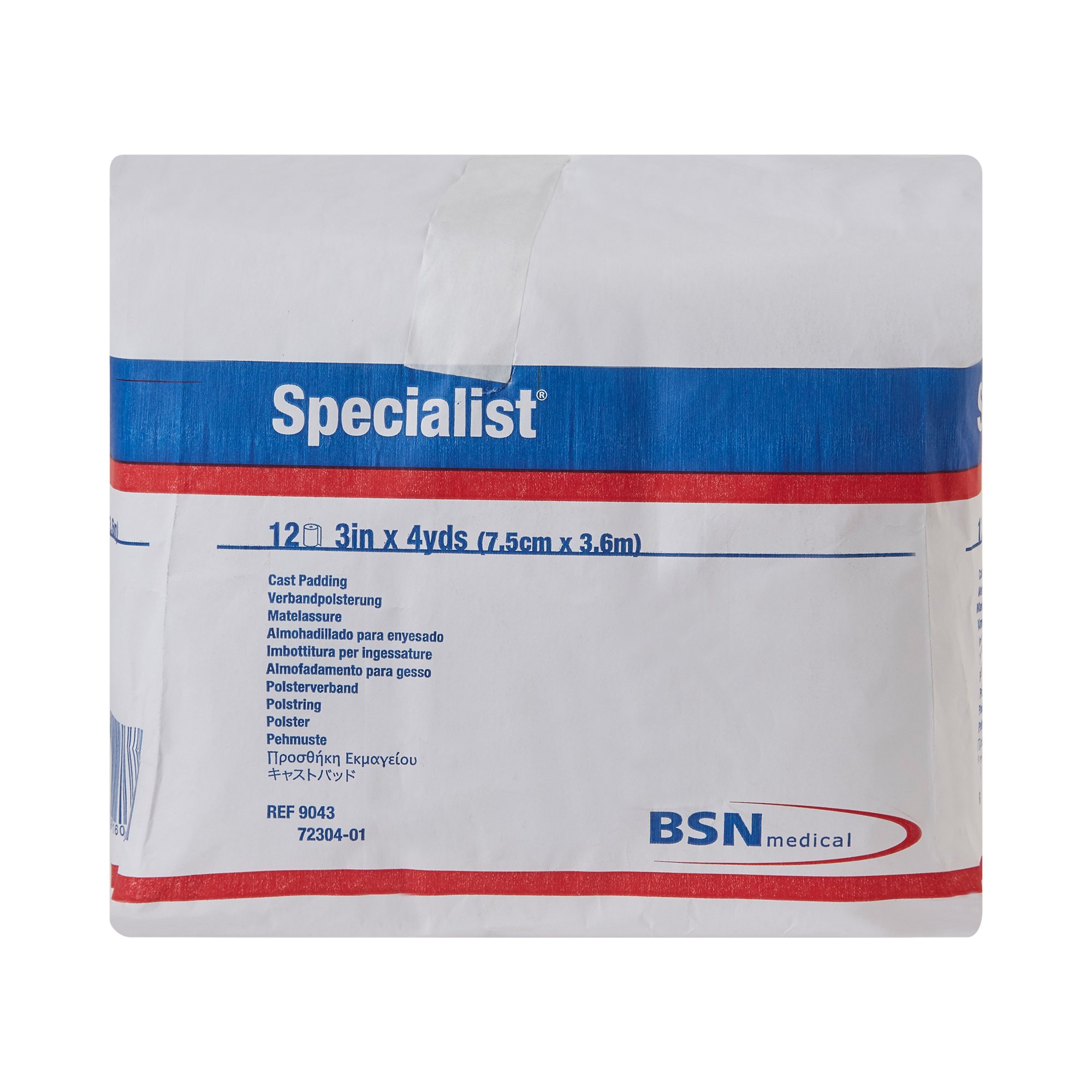 BSN Medical 9043 - Specialist® White Cotton / Rayon Undercast Cast Padding, 3 Inch x 4 Yard - 1/Roll, 12/Bag, 72/Case
