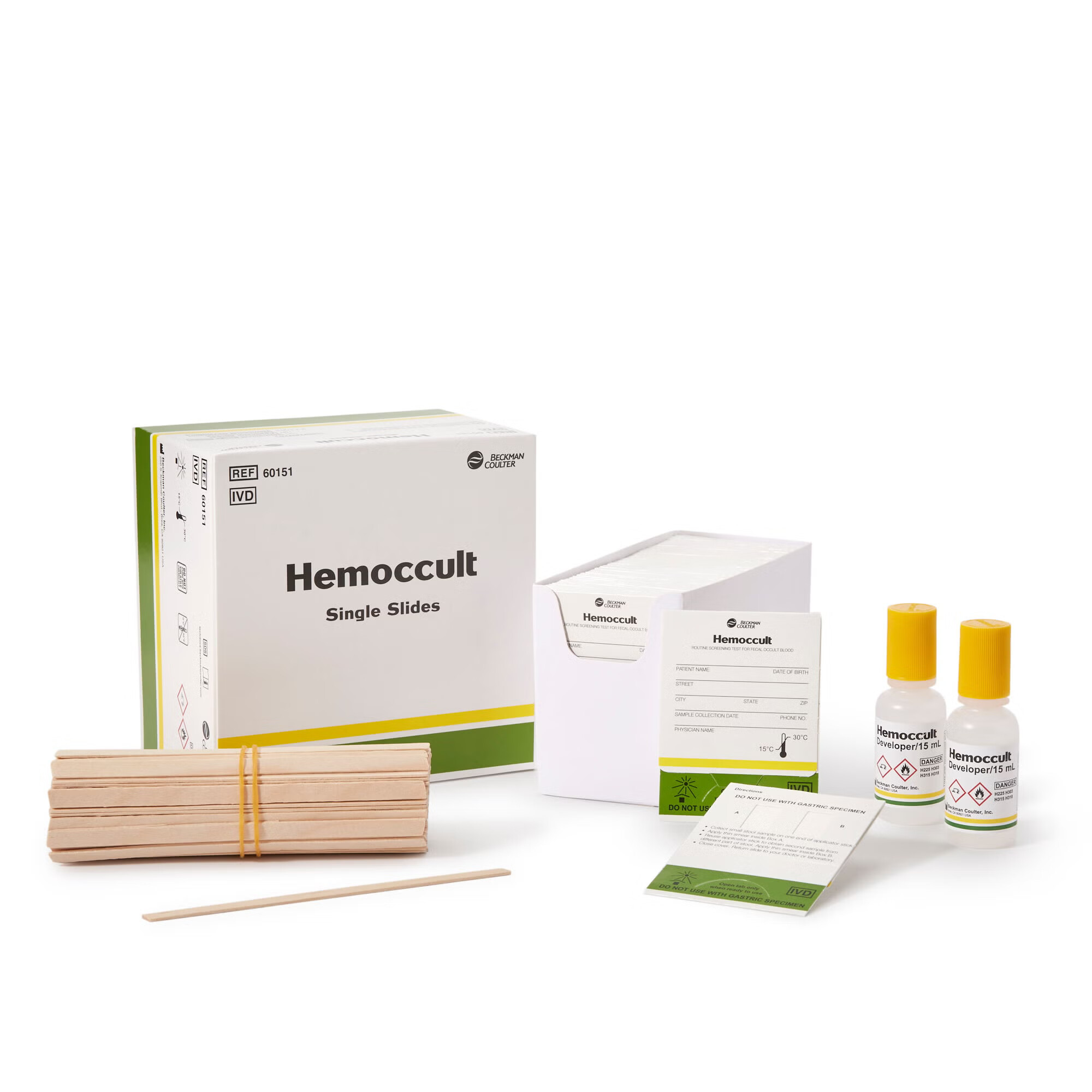 Hemocue - 60151A Cancer Screening Test Kit Hemoccult® Single Slides Fecal Occult Blood Test (FOBT) 100 Tests CLIA Waived