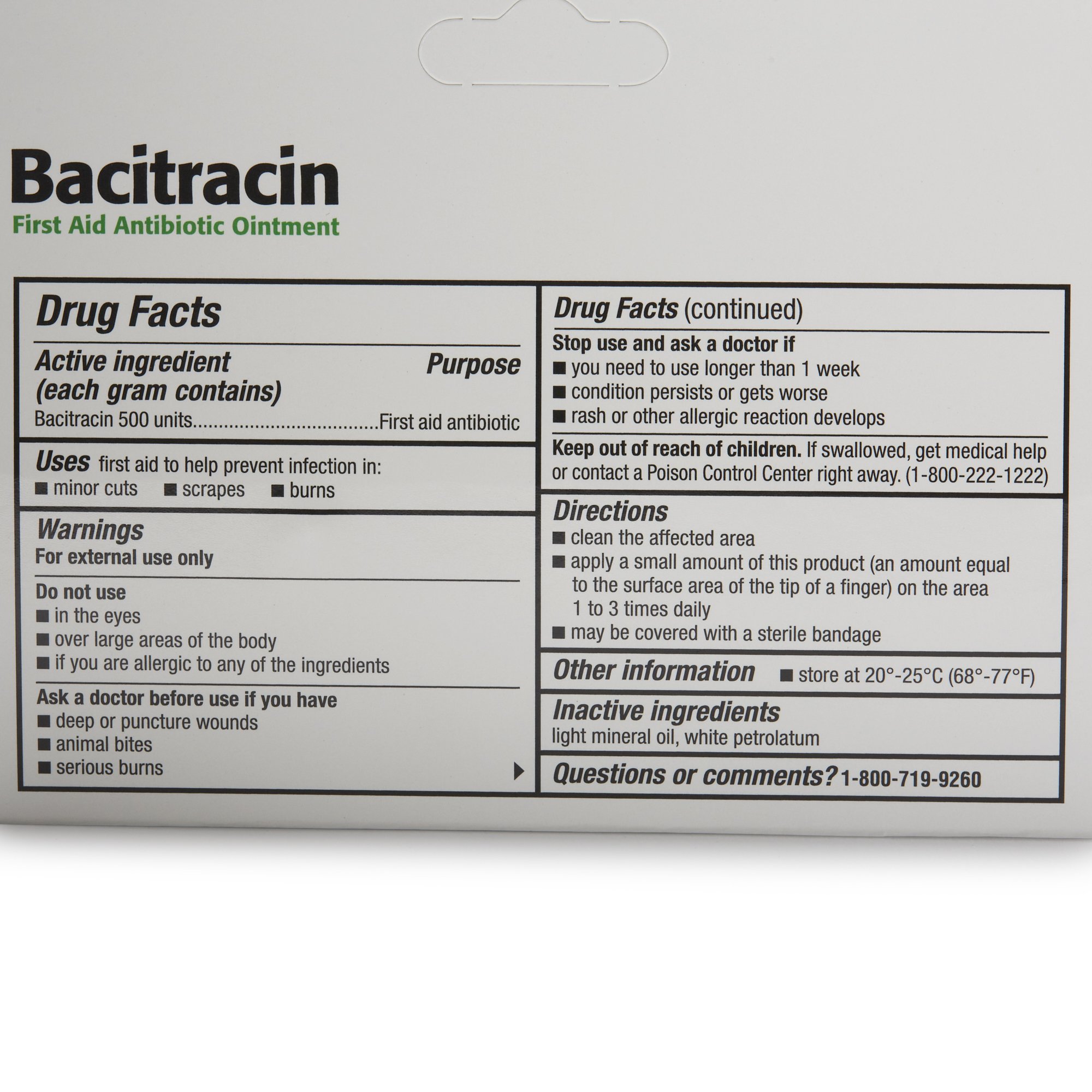 Clay Park Laboratories 45802006001 - Bacitracin First Aid Antibiotic Ointment, 0.5-ounce tube - 1/Each