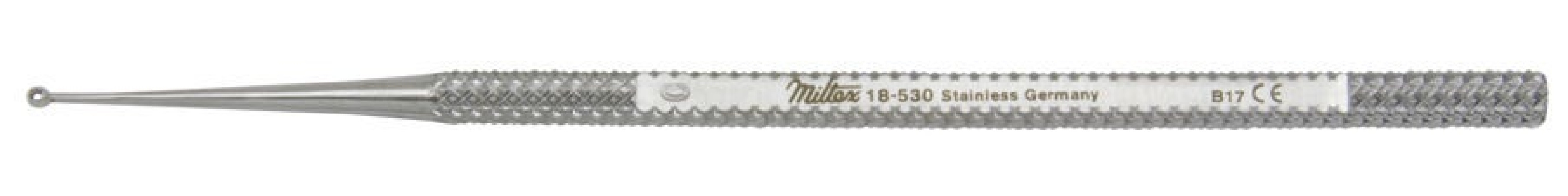 Integra Lifesciences - 18-530 Chalazion Curette Miltex® Heath 4 Inch Length Round Knurled Handle Size 0 Tip Sharp Edge / Blunt Edge Round Fenestrated Tip