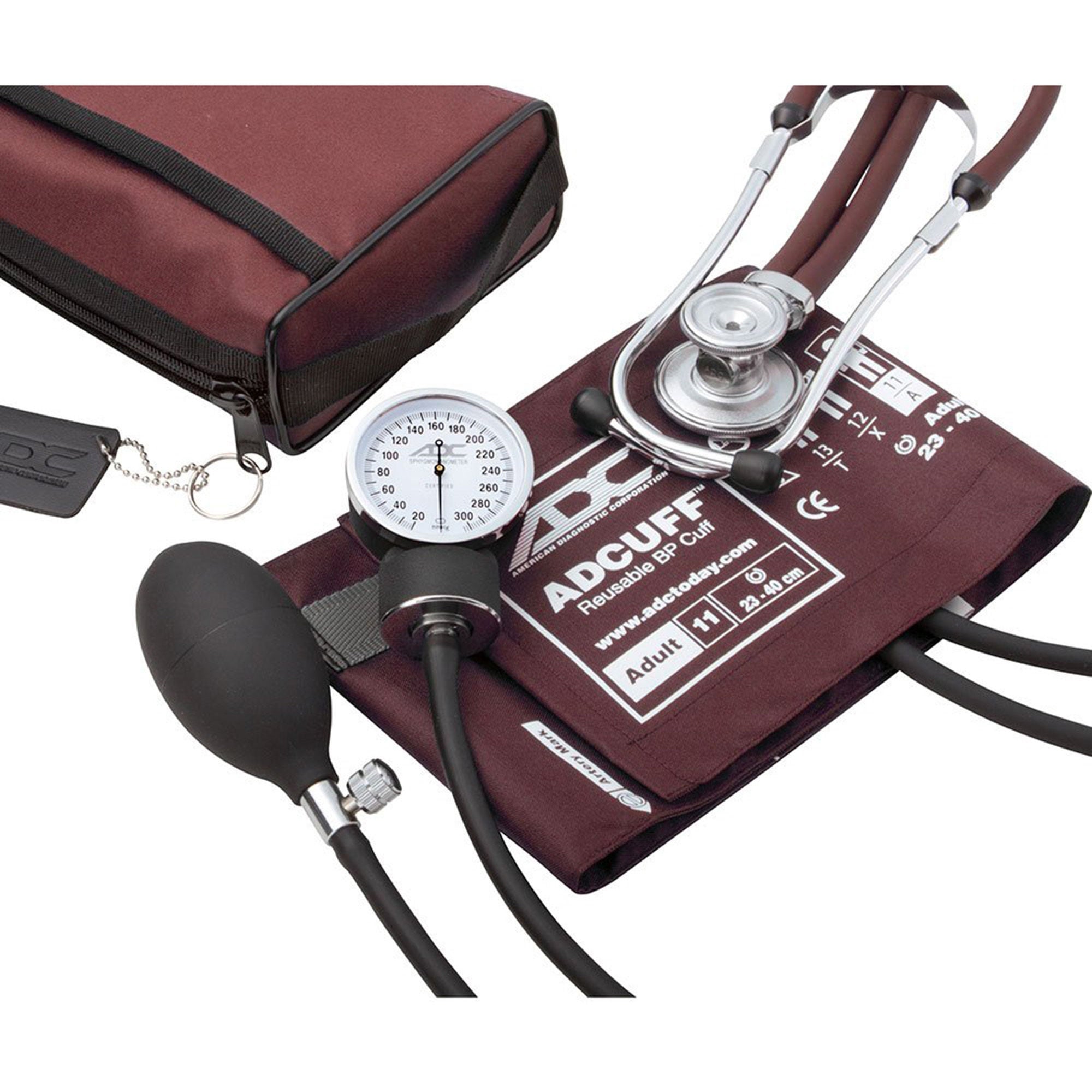 American Diagnostic Corp - 768-641-11ABD Reusable Aneroid / Stethoscope Set Pro's Combo II™ 23 to 33 cm Adult Cuff Dual Head Sprague Stethoscope Pocket Aneroid