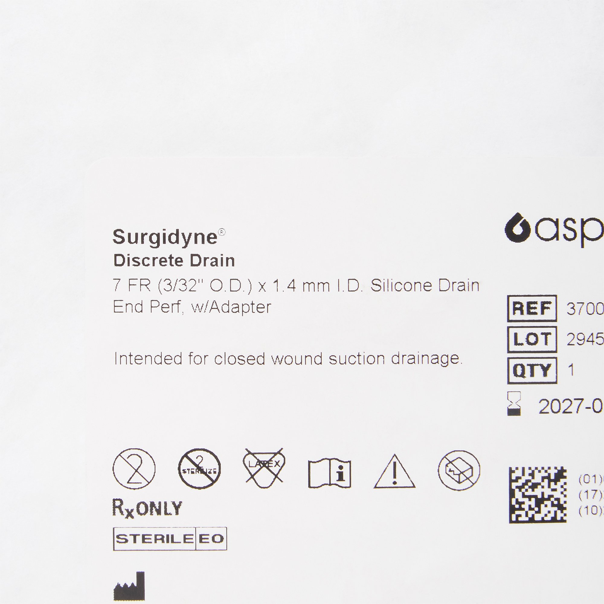McKesson Brand 370020 - McKesson Wound Drain Tube, 7 Fr., 9-Inch Length - 1/Each, 10/Case