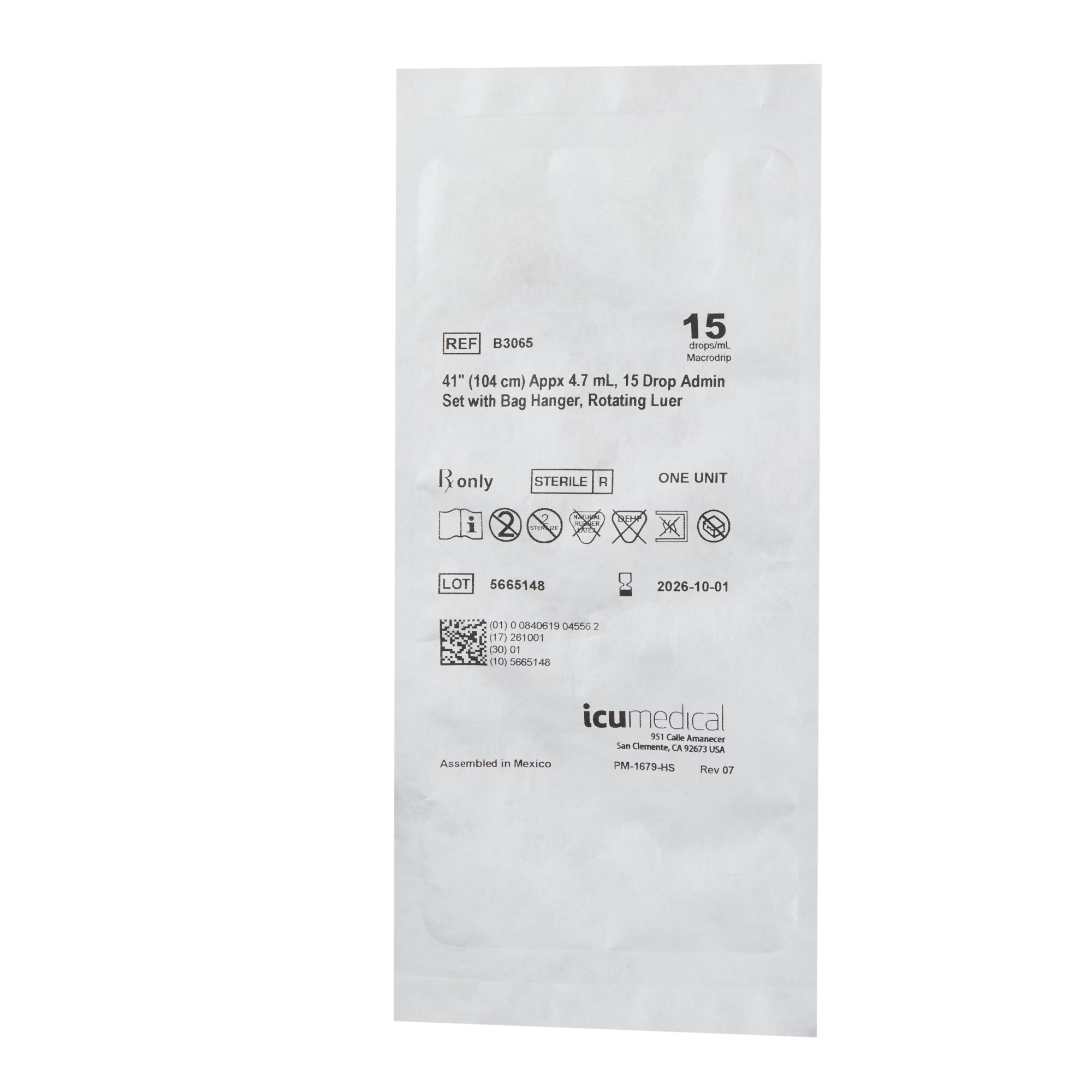 ICU Secondary IV Administration Set B3065 by ICU Medical