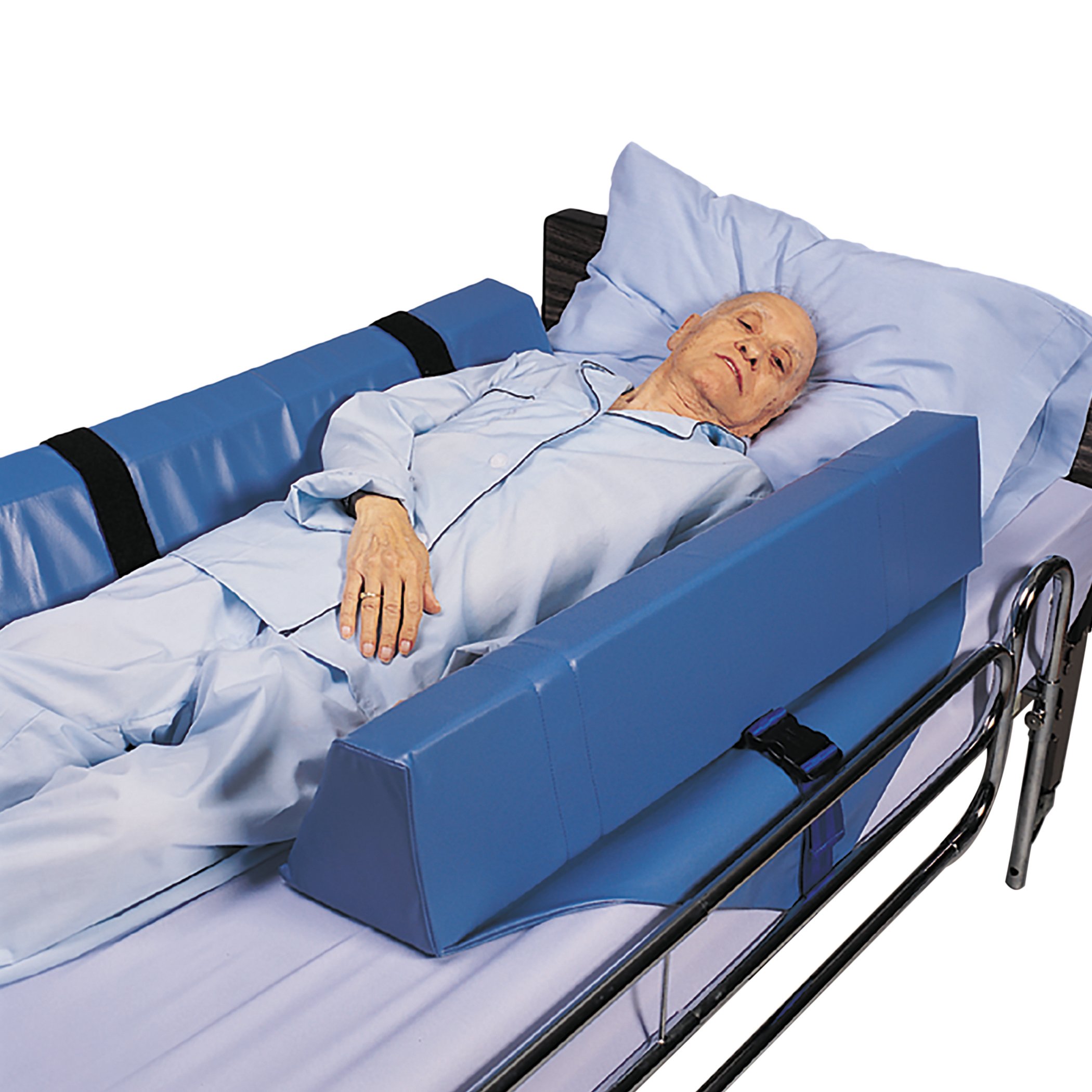 Skil-Care 556010 - Skil-Care™ Foam Double Bolster Roll-Control System, 34 x 8 x 7 Inch, Blue - 1/Pair