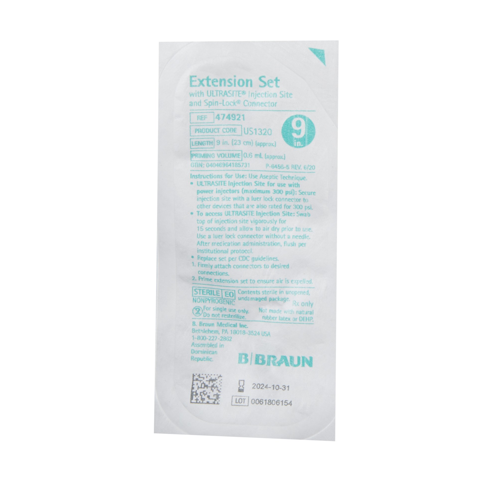 B. Braun 474921 - UltraSite® IV Extension Set - 50/Case