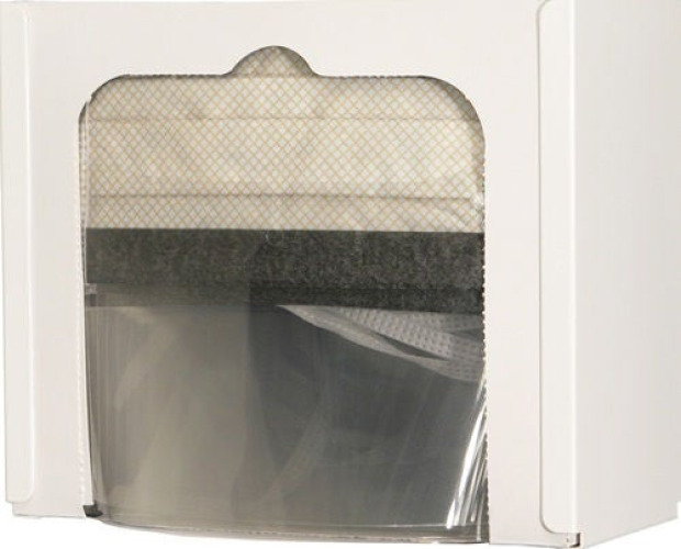 Bowman Manufacturing - FB-090 PPE Dispenser BOWMAN® Wall Mount 1-Box Capacity White 4.06 X 7.53 X 9.06 Inch Cold Rolled Steel